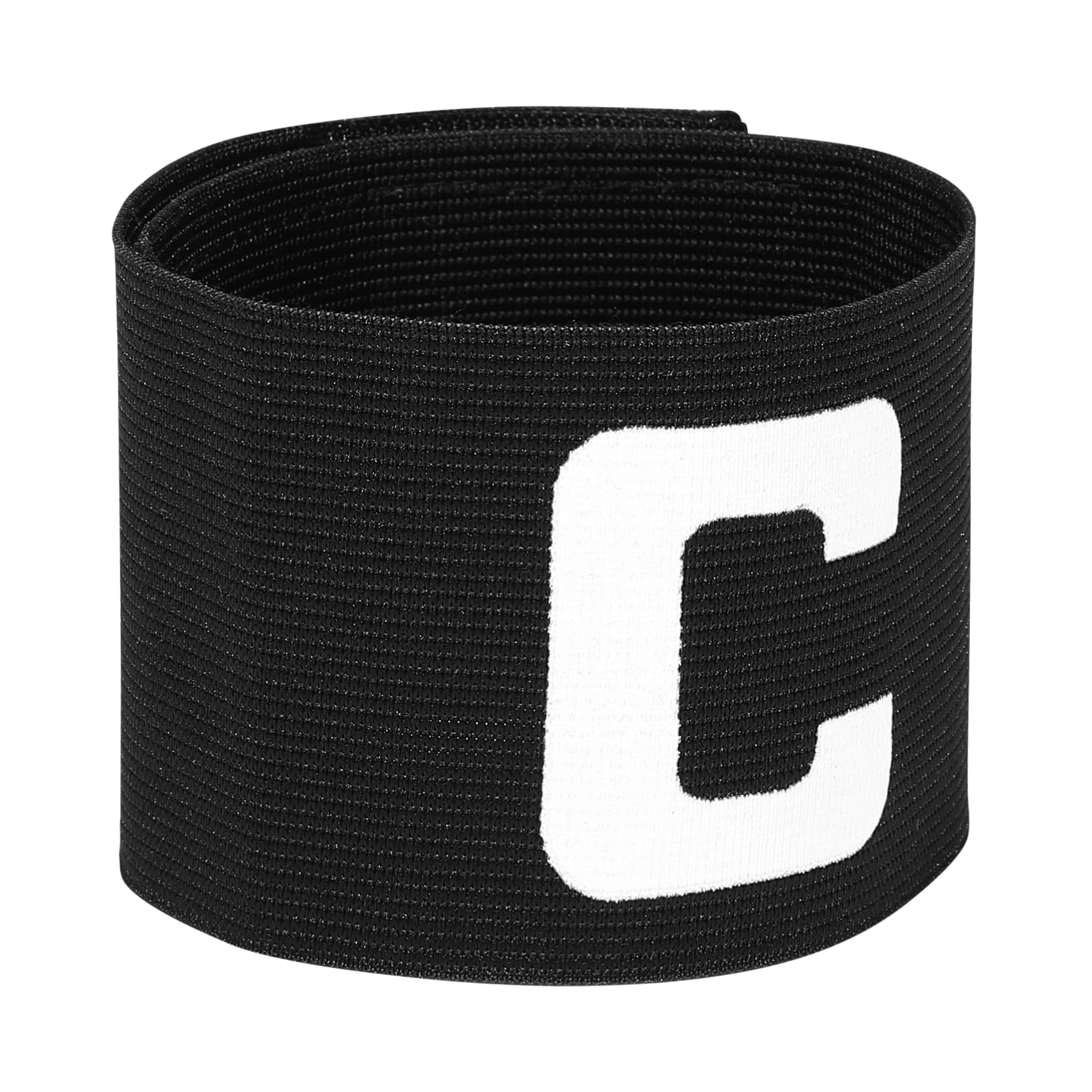 LIOOBO Football Captain Armband - Adjustable Black Soccer Arm Band for Team Sports, Training & Matches - Durable Sports Accessories for Players, Coaches & Referees (1PC) - Perfect for Football, Soccer, Rugby & School Sports Events