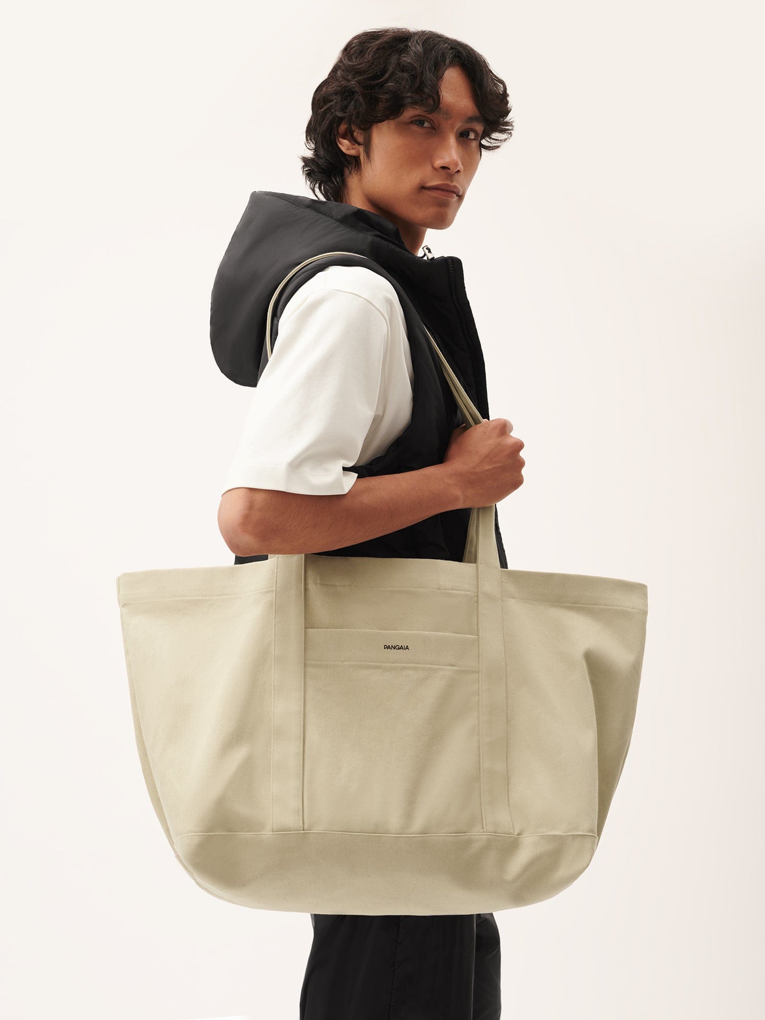 365 Oversized Tote Bag - Large Capacity Canvas Tote Bag for Women, Maitake Beige, Perfect for Work, Travel, Beach & Shopping