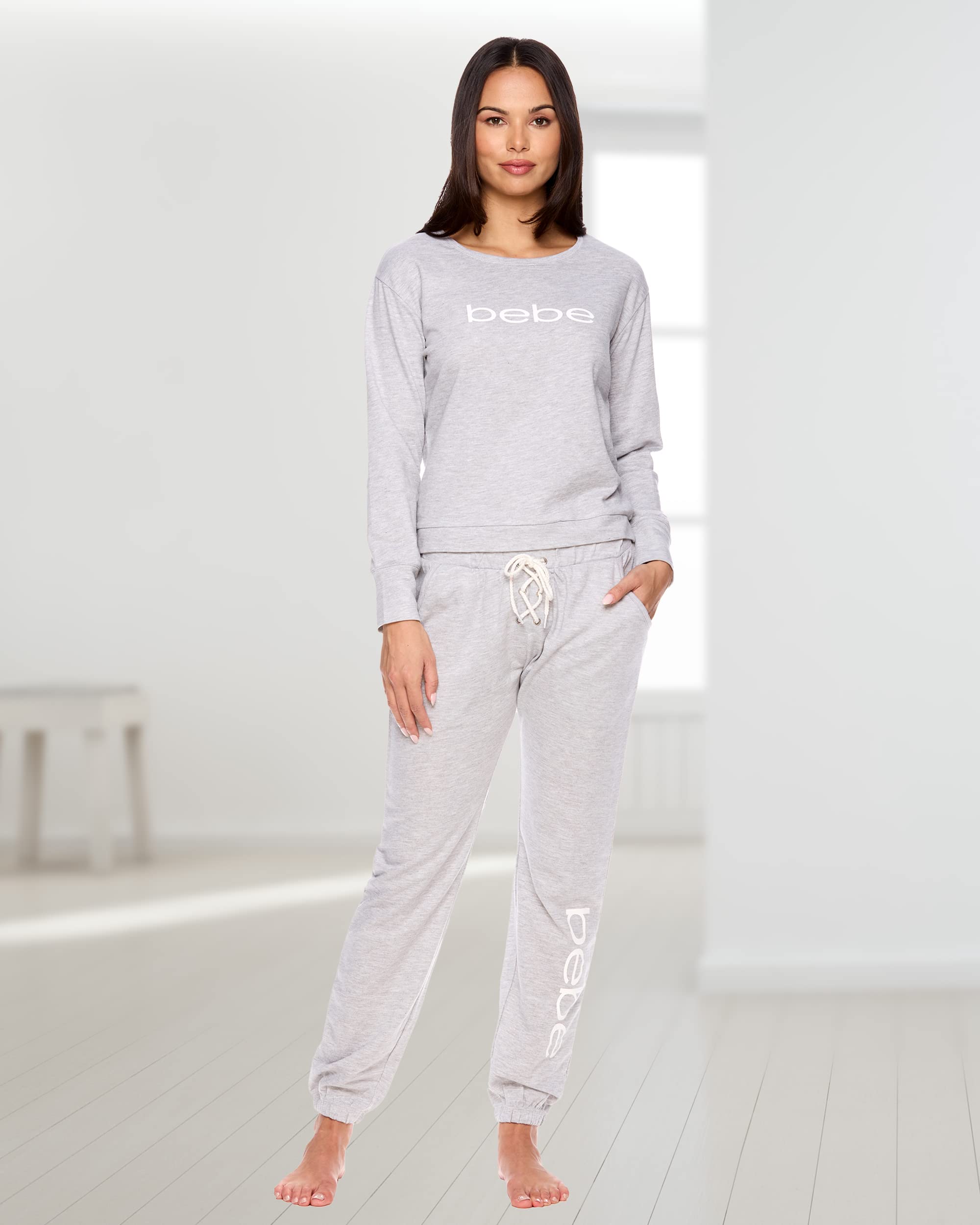 Women's French Terry Pajama Set with Pockets - Cozy Sleepwear for Lounge & Bedtime