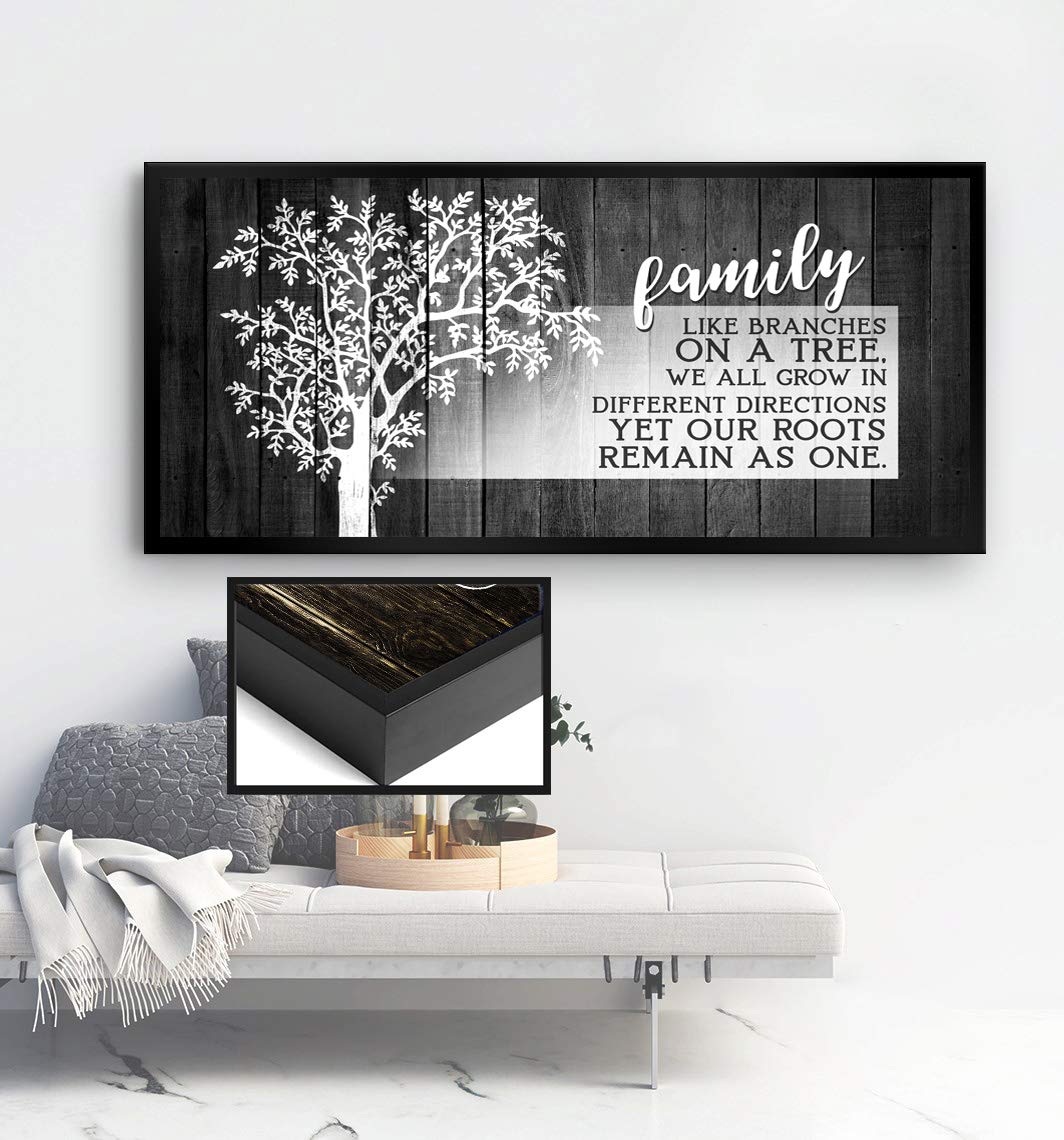 Family Tree Plaque Wall Art - Farmhouse Decor for Living Room & Family Room