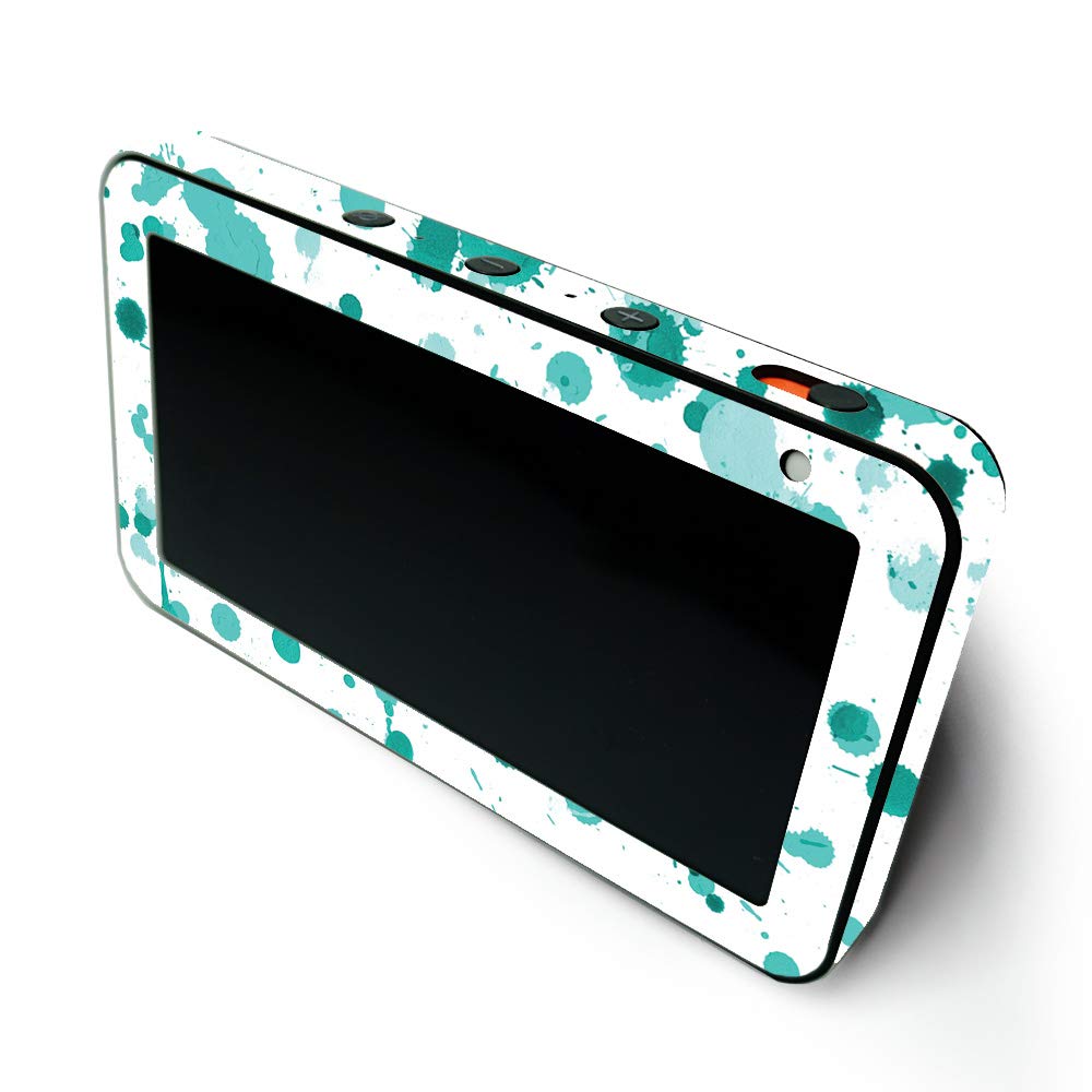 MightySkins Protective Vinyl Wrap Skin for Amazon Echo Show 5 (1st & 2nd Generation) - Teal Splatter Design | Easy to Apply & Remove | Made in USA | Perfect for Home & Office Decoration
