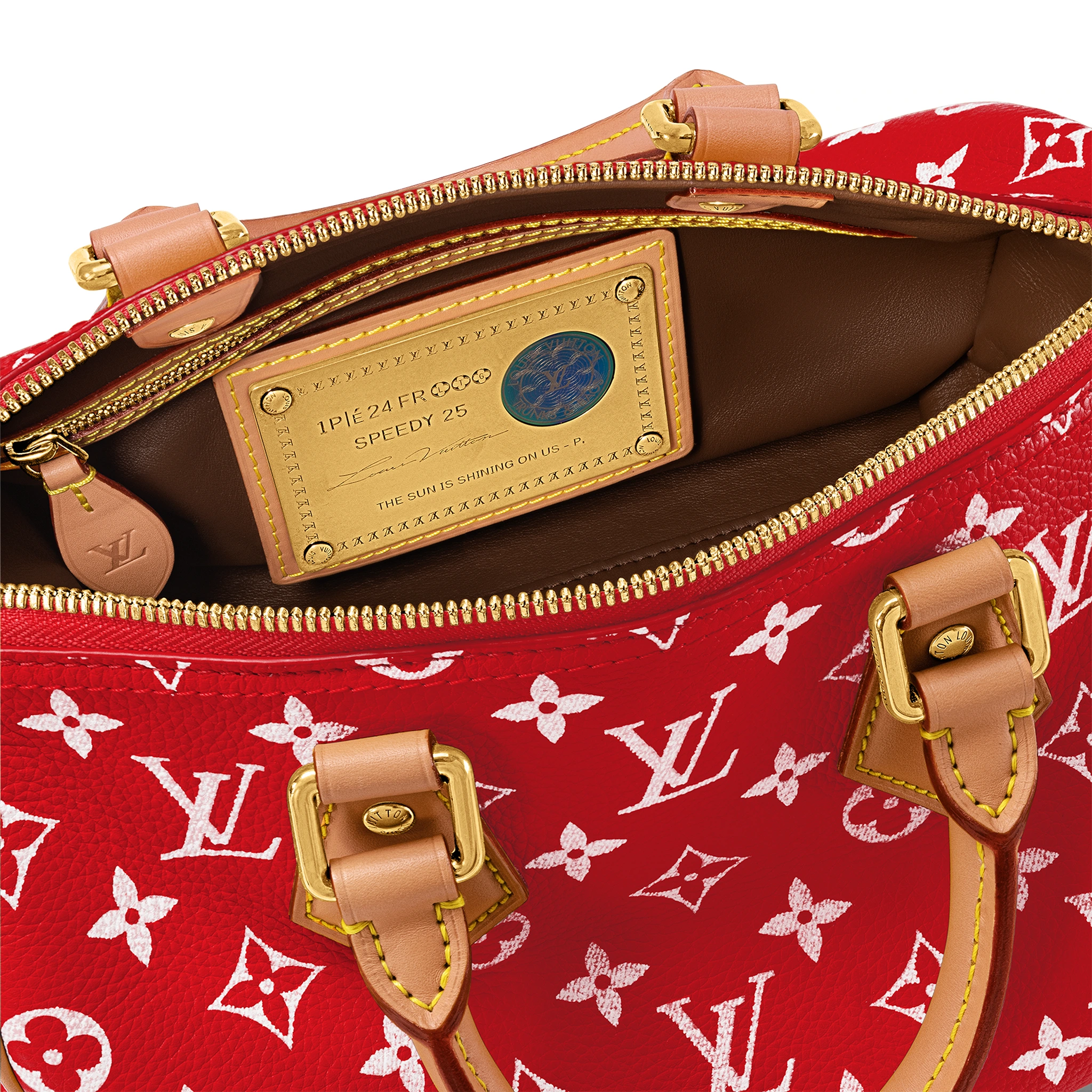Authentic Louis Vuitton Monogram Speedy 25 Handbag with Red Bandoulière Crossbody Strap - Perfect for Travel, Work & Everyday Luxury Fashion Accessory
