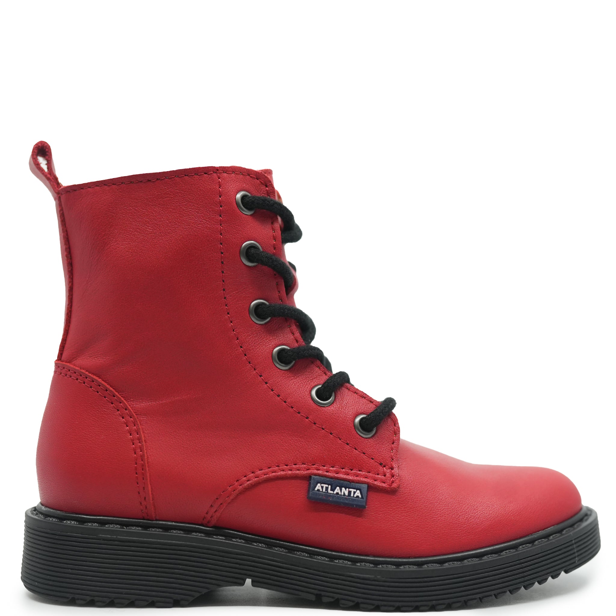 Atlanta Moccasin Red Leather Bootie - Women's Comfortable Slip-On Ankle Boots for Casual Wear, Office & Fall Fashion
