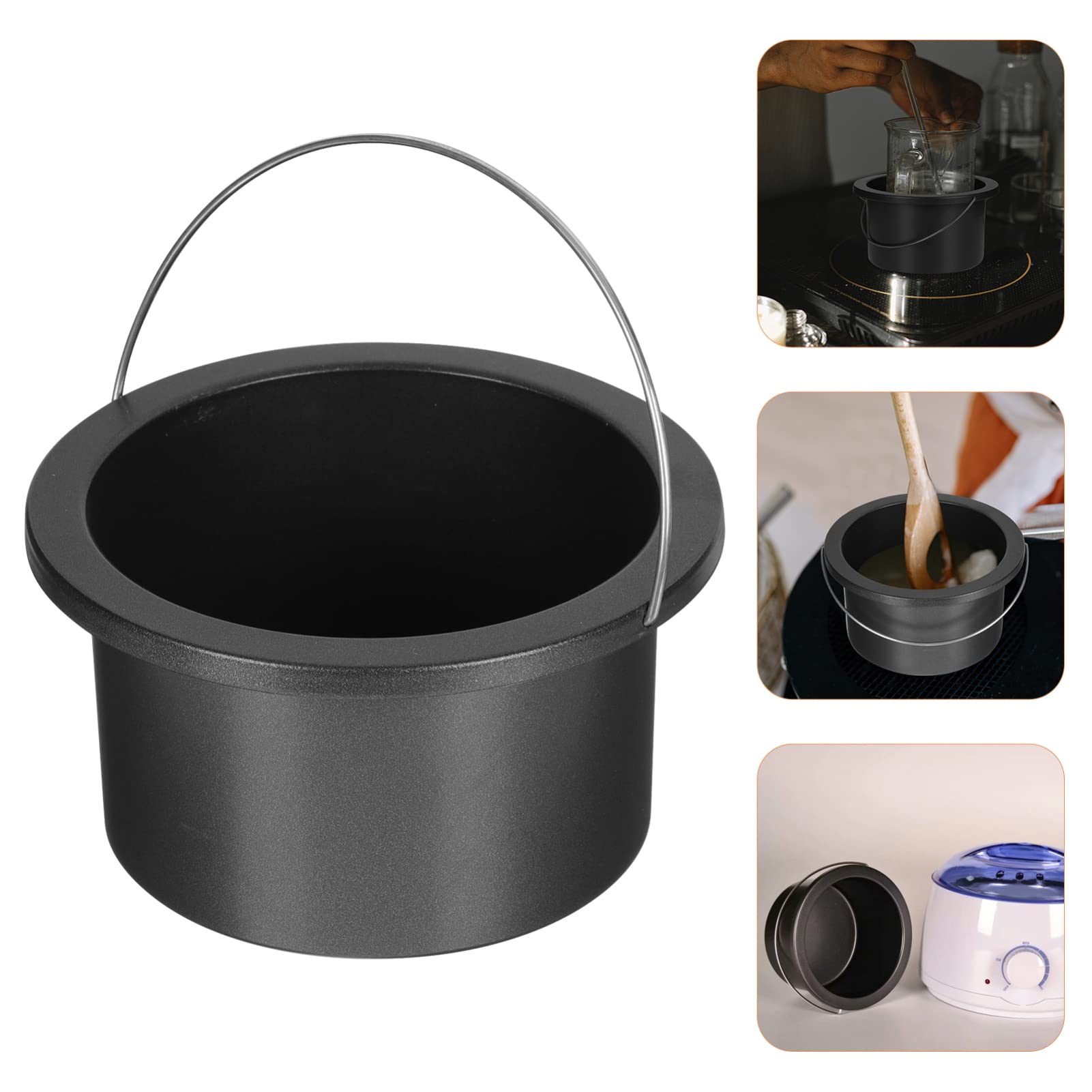 Minkissy 3-Piece Wax Melting Machine Inner Pot Set - Aluminum Replacement Heating Pot for Hot Wax Warmer, Candle Wax Supplies - Perfect for DIY Waxing, Candle Making & Hair Removal at Home or Salon
