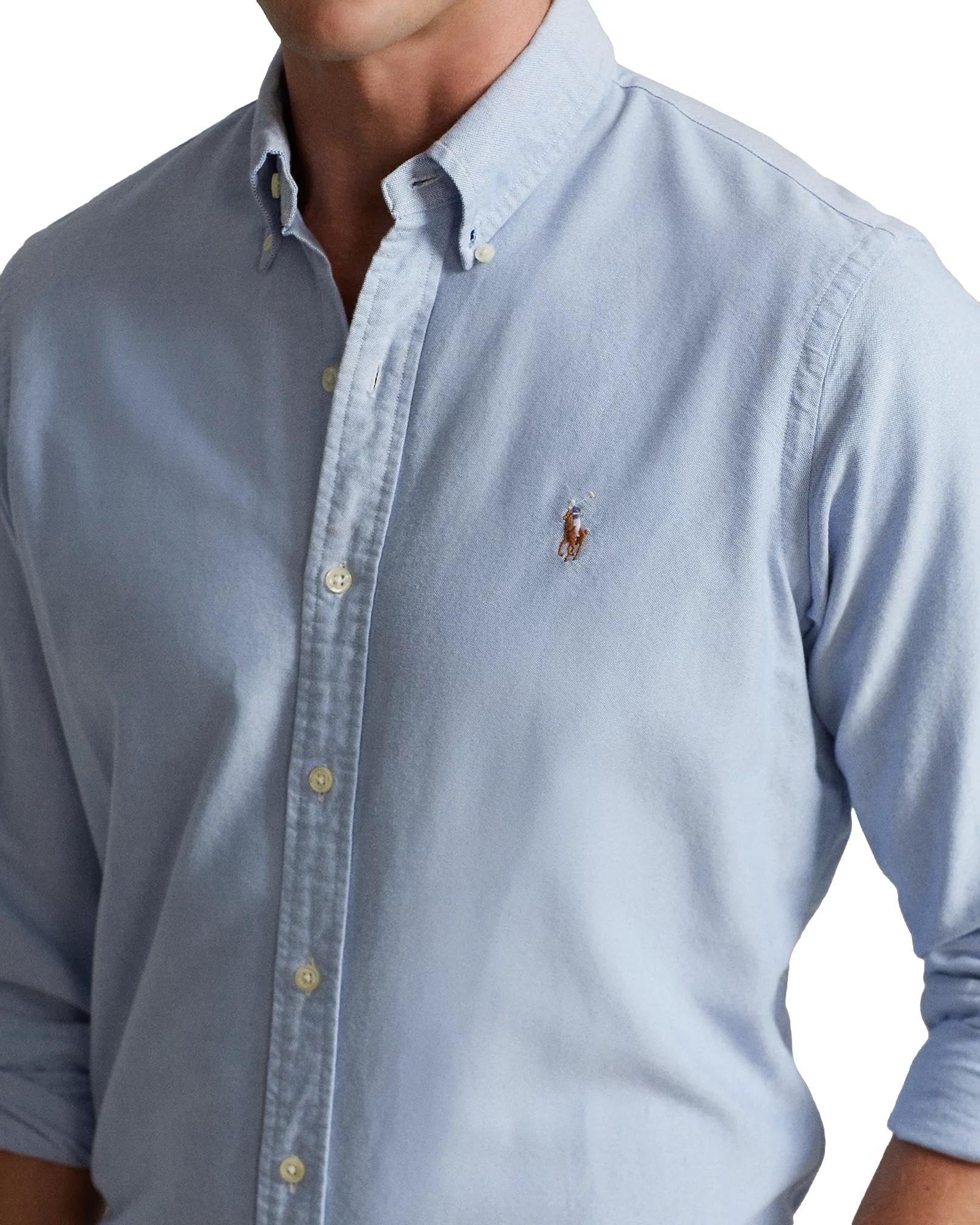 POLO RALPH LAUREN Men's Slim Fit Long Sleeve Oxford Button Down Dress Shirt for Business Casual & Office Wear | Premium Cotton Formal Shirt for Work, Interviews & Special Occasions