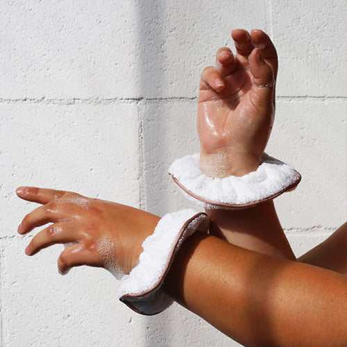 Pink Wrist Scrunchies Duo - Stylish Hair Accessories for Women & Girls - Perfect for Workouts, Yoga, and Everyday Fashion