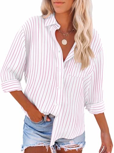 Stripe#pink White_a46
