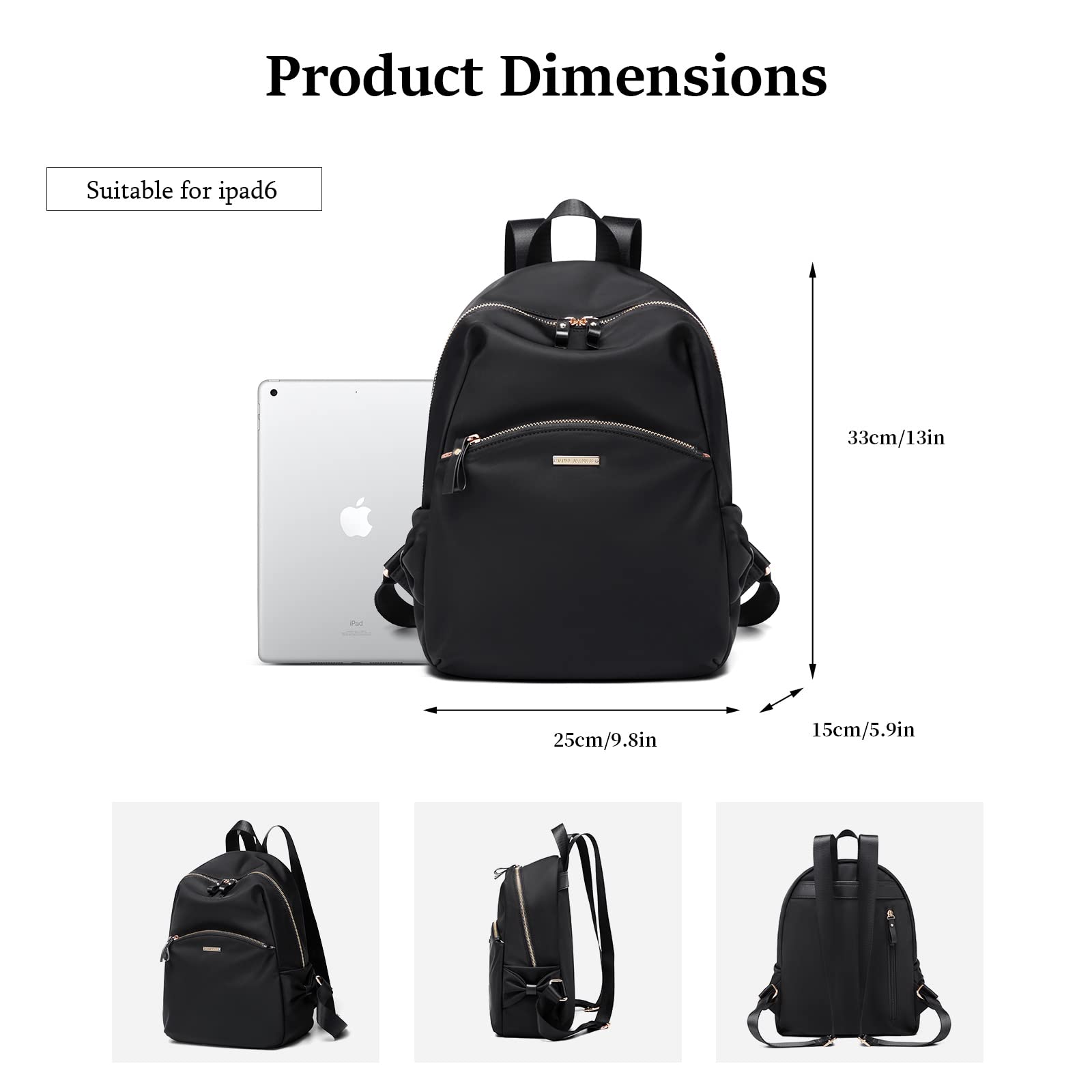 Stylish Women's Nylon Backpack Purse - Casual Travel & Daypack for Daily Use