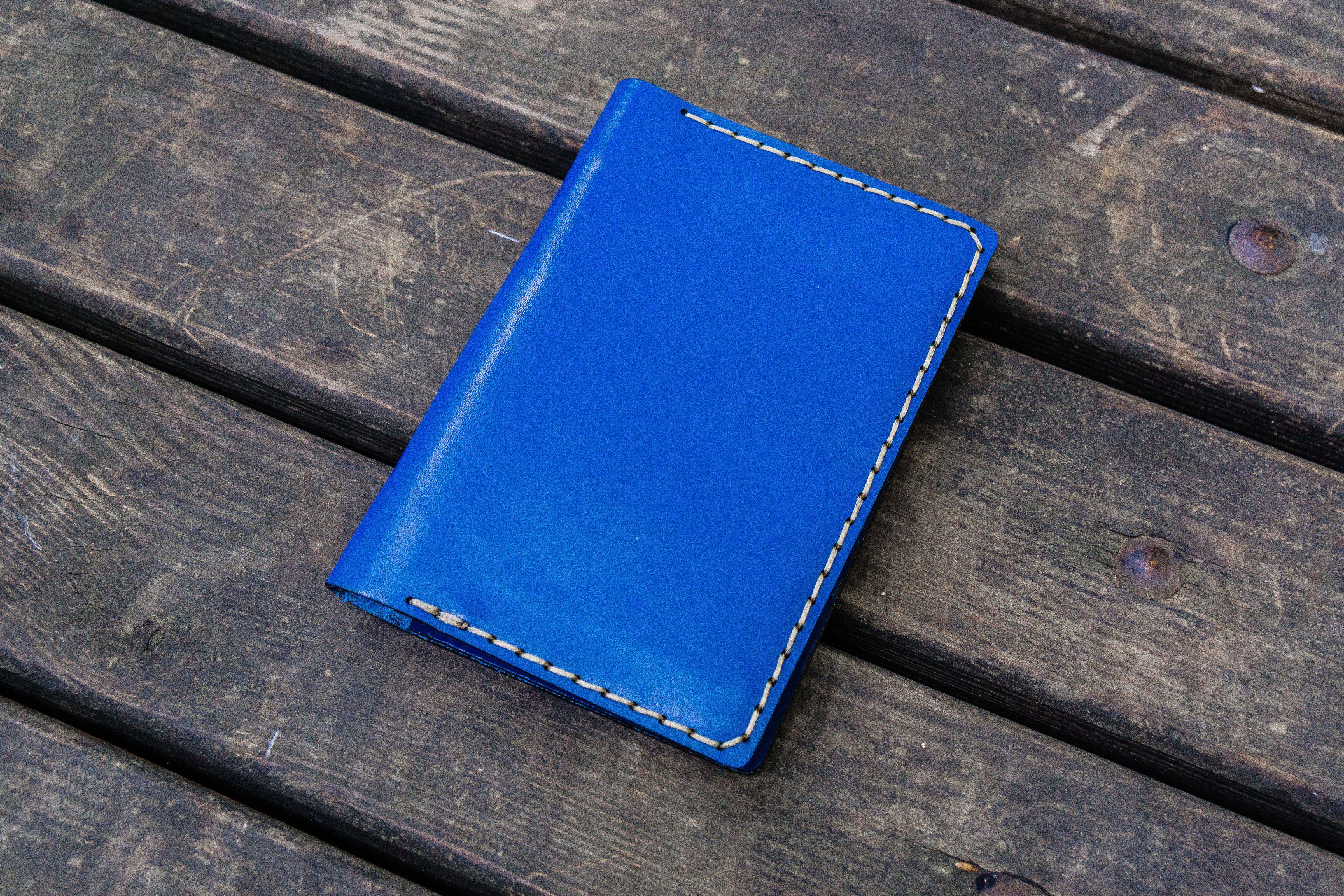 Personalized Leather Field Notes Cover - Custom Engraved Blue Journal Holder for Men & Women - Perfect for Travel, Office & Gifts