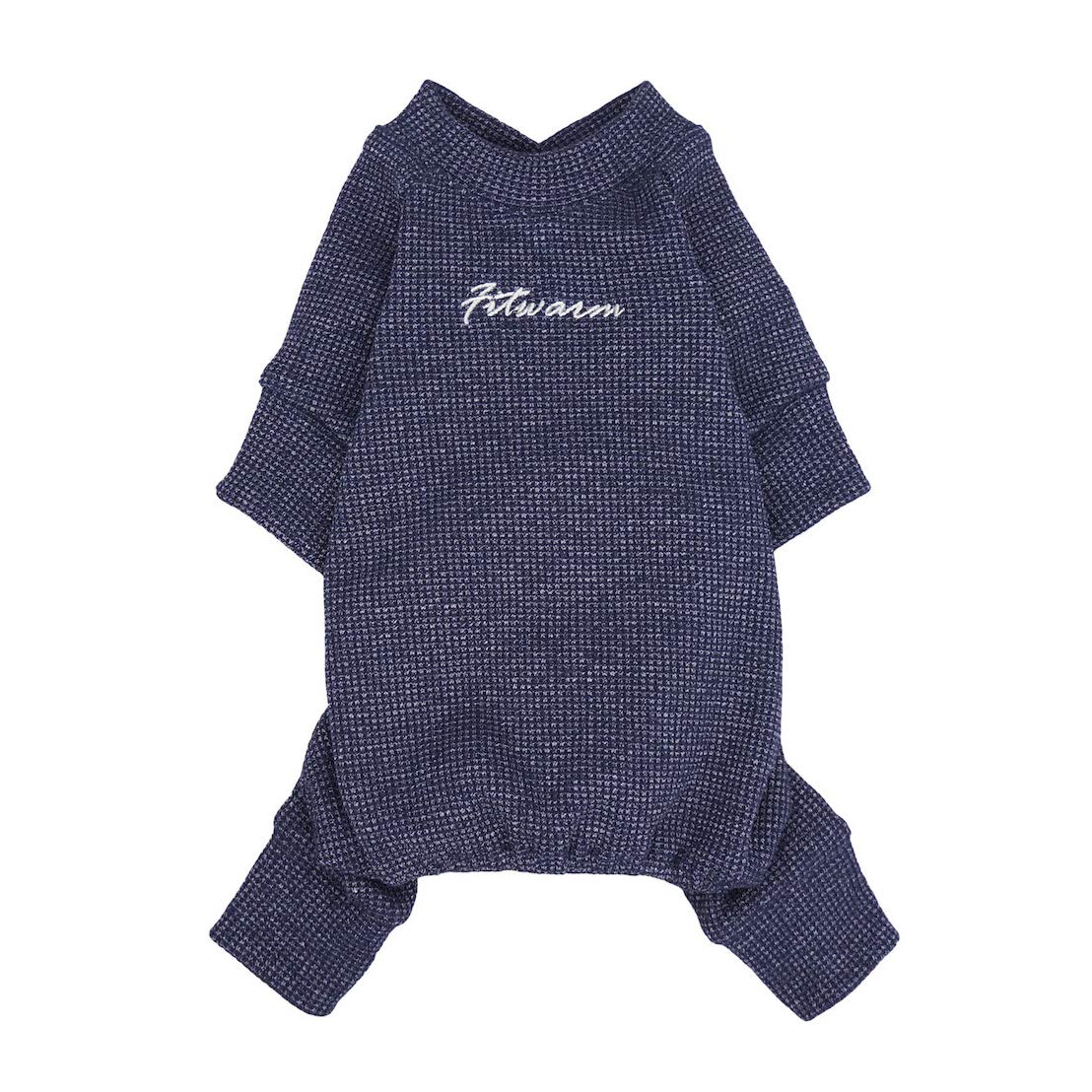 Fitwarm Basics 100% Cotton Lightweight Waffle Knit V-Neck Pet Clothes - Dog Jumpsuits, Pajamas & Onesies, Cat Outfits for Small Animals - Cozy Sleepwear & Lounge Wear for Dogs and Cats