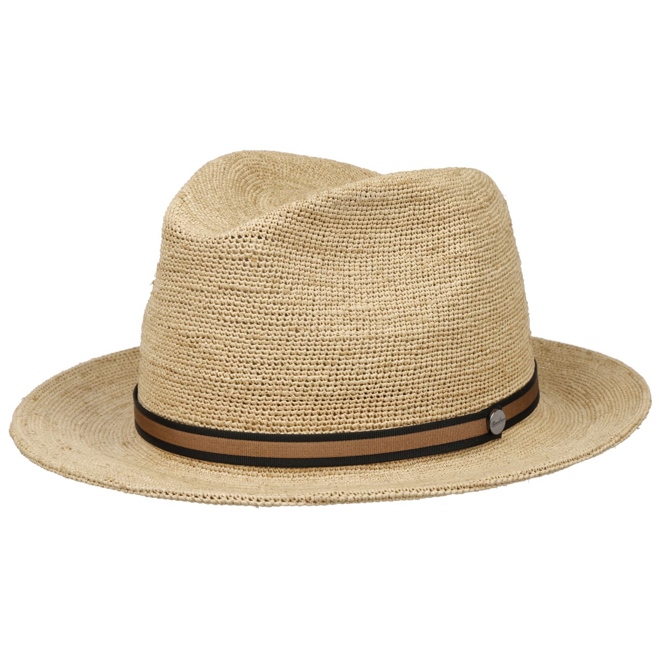 Borsalino Packable Crochet Straw Hat for Women - Lightweight Summer Beach Hat for Travel, Vacation & Outdoor Activities