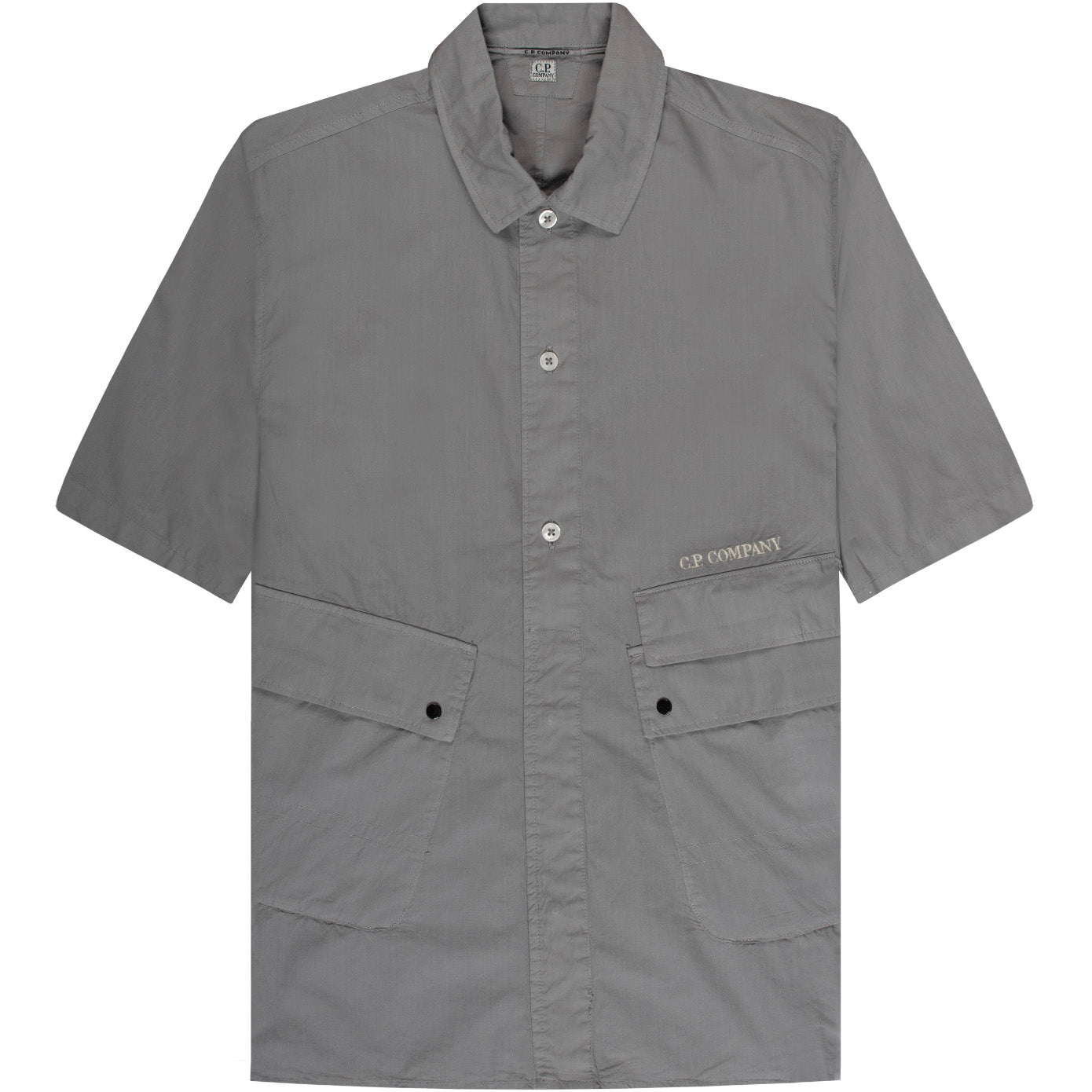 CP Company Men's Embroidered Logo Utility Shirt - Casual Button Down Shirt for Streetwear & Outdoor Activities