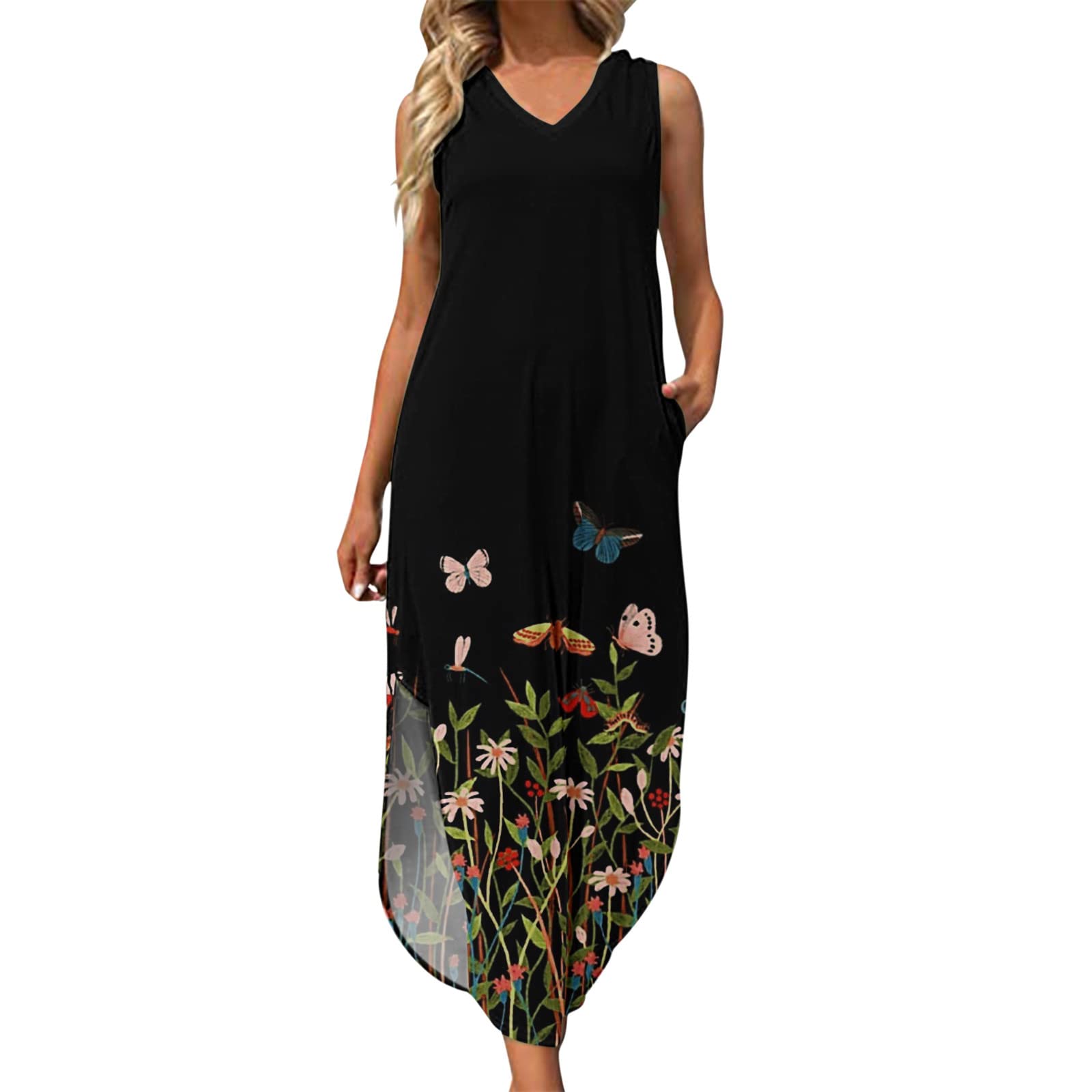 Women's Floral Print Spaghetti Strap Shift Dress - Casual Sleeveless Summer Dress for Vacation, Beach, and Daily Wear | Perfect for Outdoor Parties and Travel