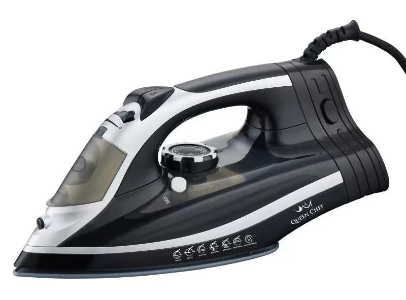 Queen Chef 2600W Steam Iron for Clothes - Powerful Professional Garment Steamer for Wrinkles, Perfect for Home & Travel Use