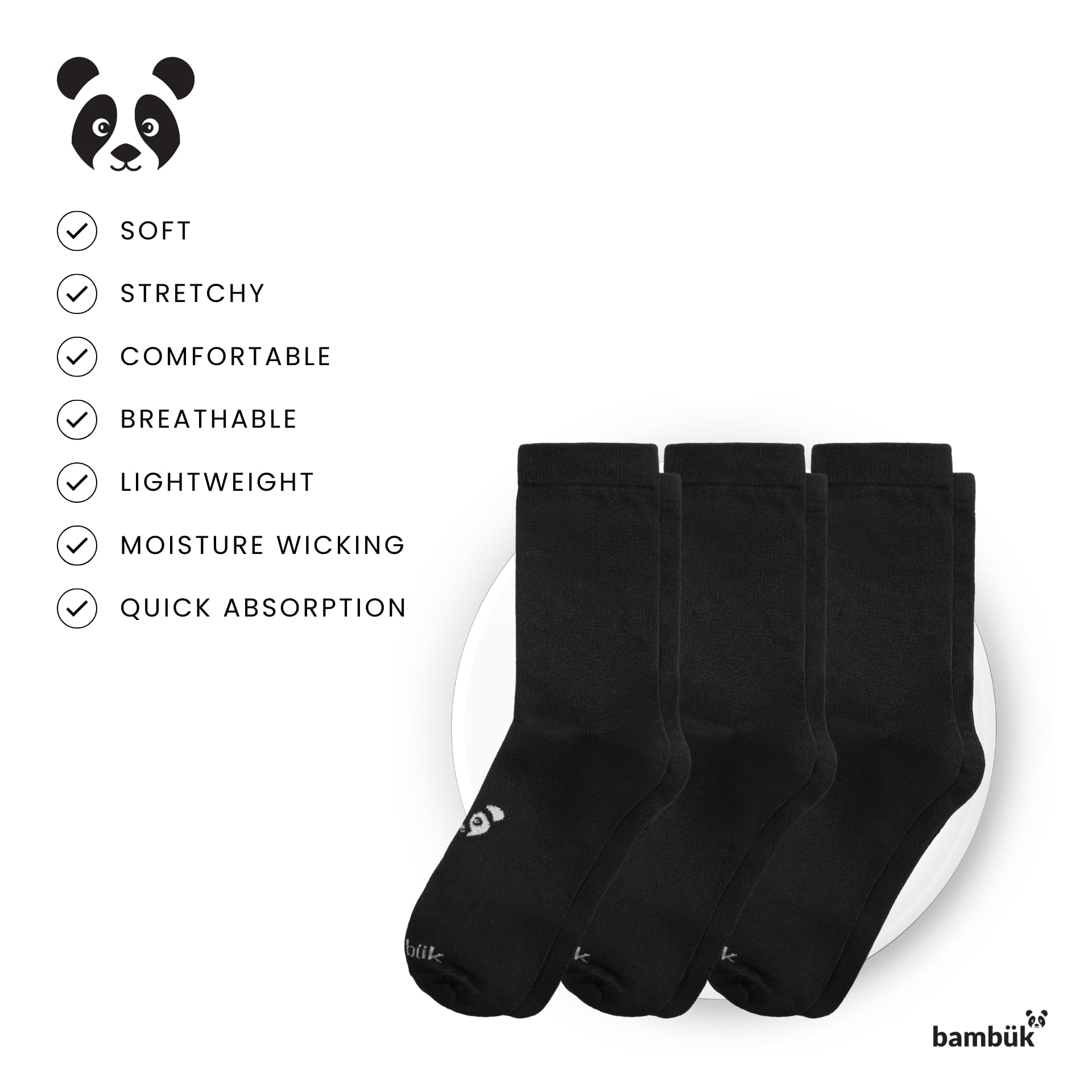 Premium Men's Bamboo Fiber Dress Socks - Soft & Breathable Black Formal Socks (3-Pack) - Perfect for Business, Office & Special Occasions
