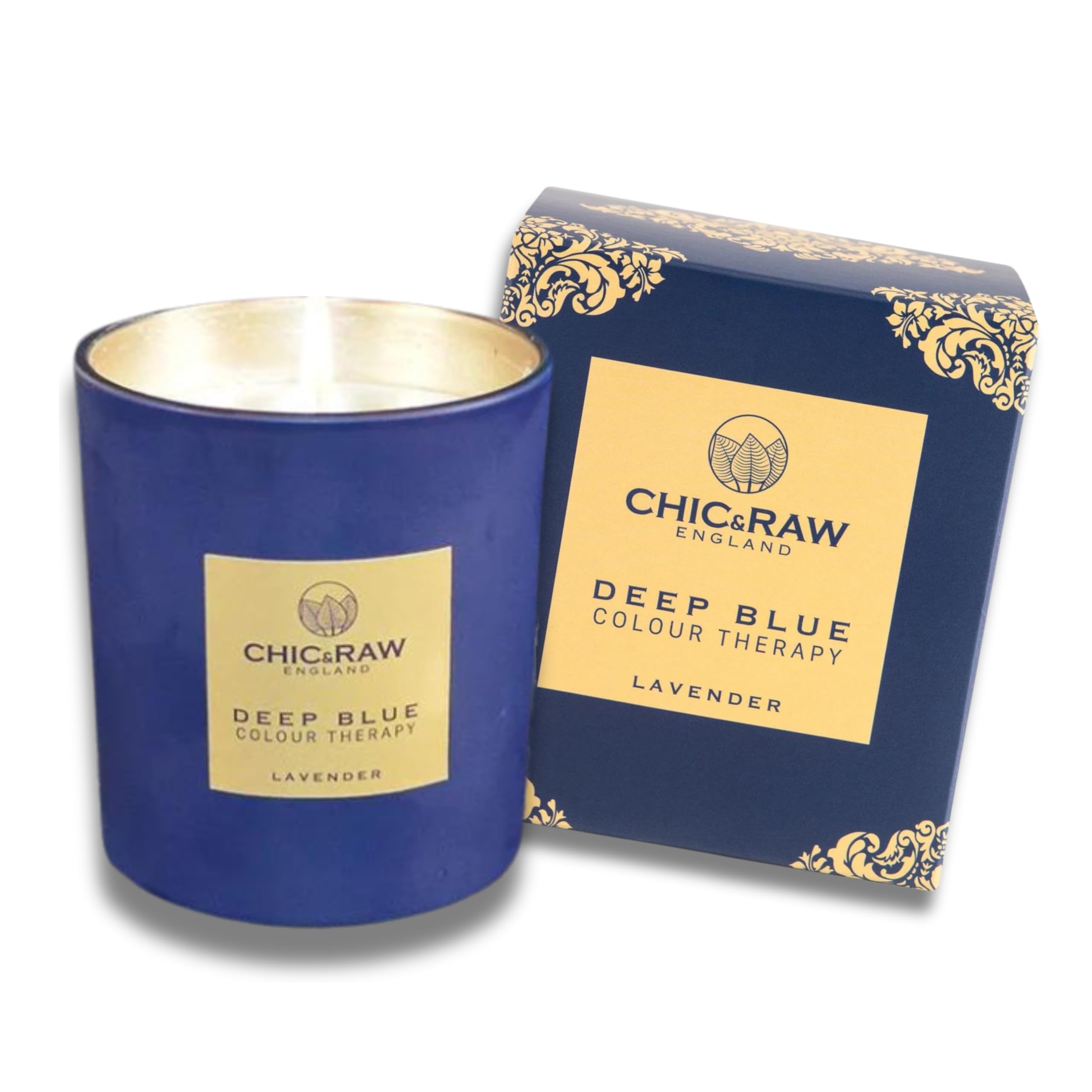 Deep Blue Aromatherapy Scented Candle for Men - Lavender Essential Oil Relaxing Candle Gift Set for Stress Relief & Anxiety, Home Decor for Bedroom, Bathroom, Office | Meditation, Yoga, Spa, Romantic Gifts