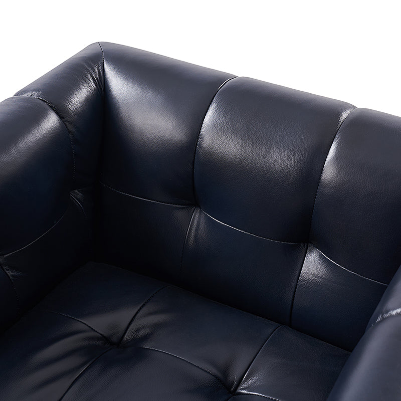 Feodor Genuine Leather Mid Century Modern Swivel Chair - Premium Office & Living Room Furniture for Home Decor