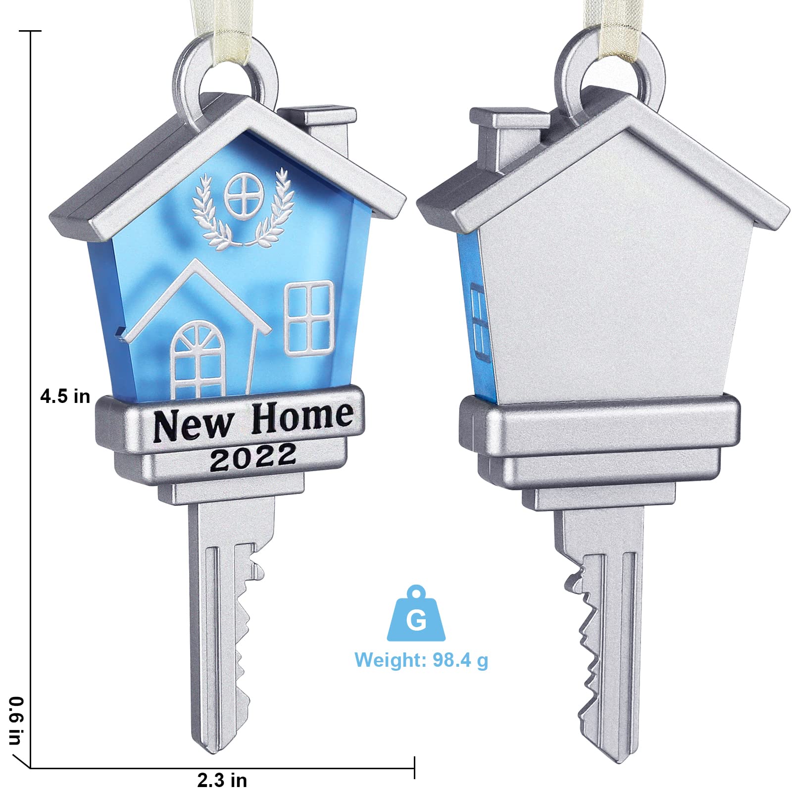2022 New Home Key Ornament - First Home Christmas Keepsake, Housewarming Gift for New Homeowners, Personalized Tree Hanging Decoration - Perfect for Christmas Celebrations & New Home Welcoming Parties