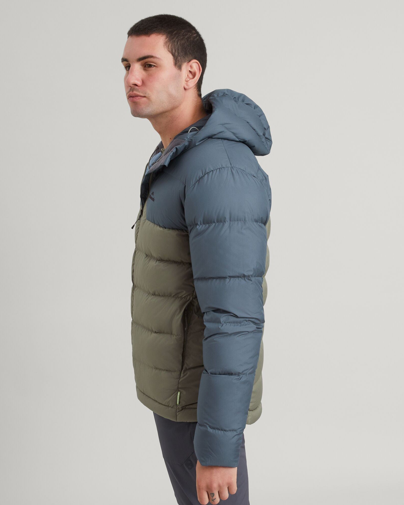 Men's Epiq Hooded Down Jacket - Lightweight Winter Coat for Outdoor Activities, Hiking & Travel - Night Black/Beech Brown