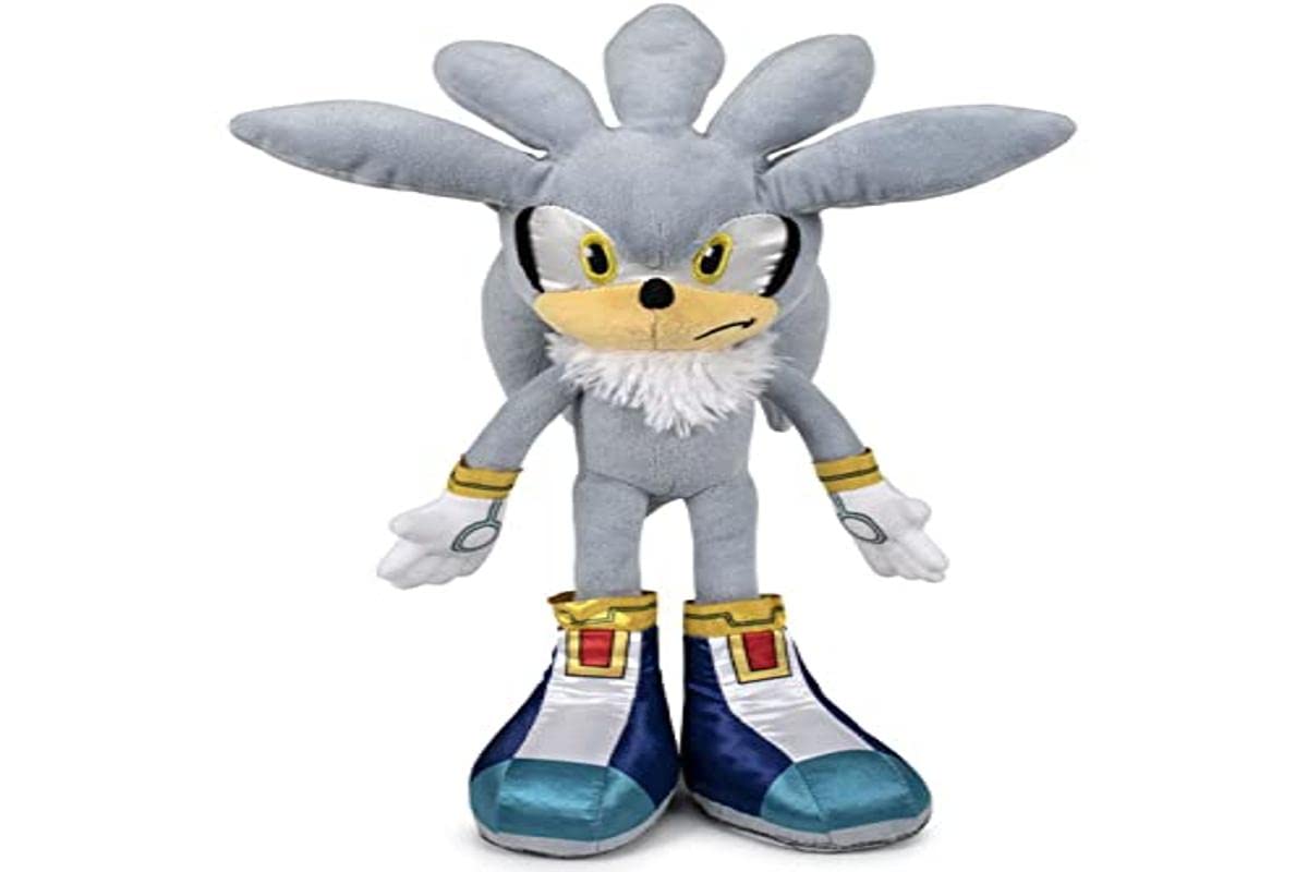 Play by Play Plush Silver Sonic 2 Stuffed Animal - 44cm Soft Toy for Kids, Collectors & Fans | Perfect for Gifts, Bedroom Decor & Movie-Themed Parties
