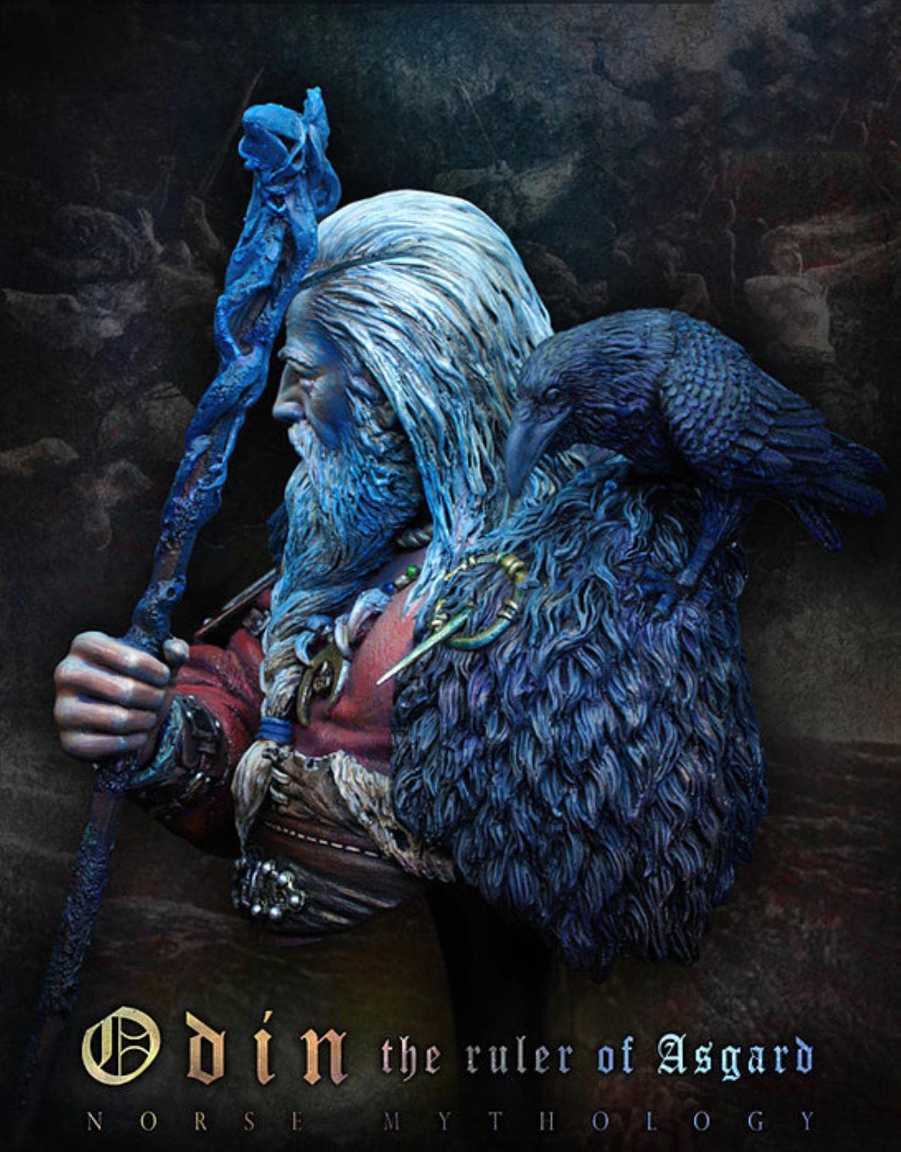 1/10 Odin The Ruler of Asgard Bust - Norse Mythology Resin Model Kit - Unpainted & Unassembled - Perfect for Collectors & DIY Enthusiasts