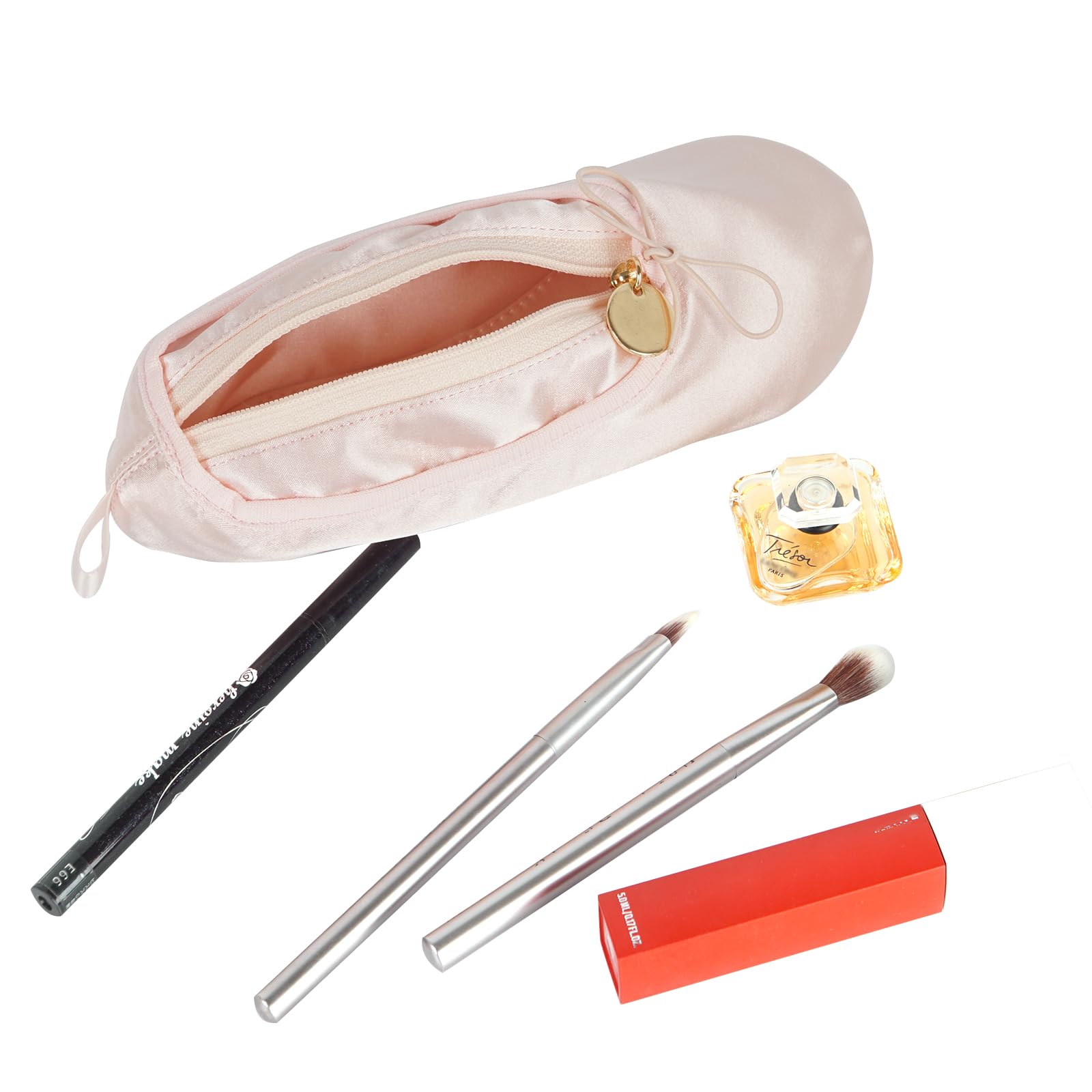 Elegant Ballet Makeup Bag for Women & Girls - Ballerina Cosmetic Pouch with Ballet Shoes Design - Perfect Dance Gift for Dancers, Ballet Lovers & Dance Class Essentials