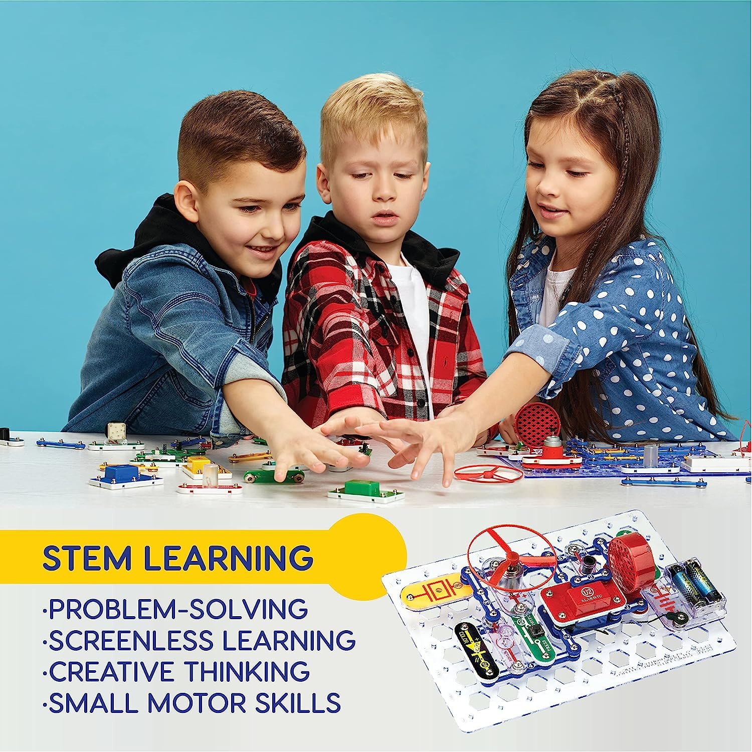 Snap Circuits Jr. SC-100 Electronics Exploration Kit | 100+ STEM Projects for Kids Ages 8+ | Includes Color Manual & 28 Parts | Educational Science Toy for Home & Classroom Learning