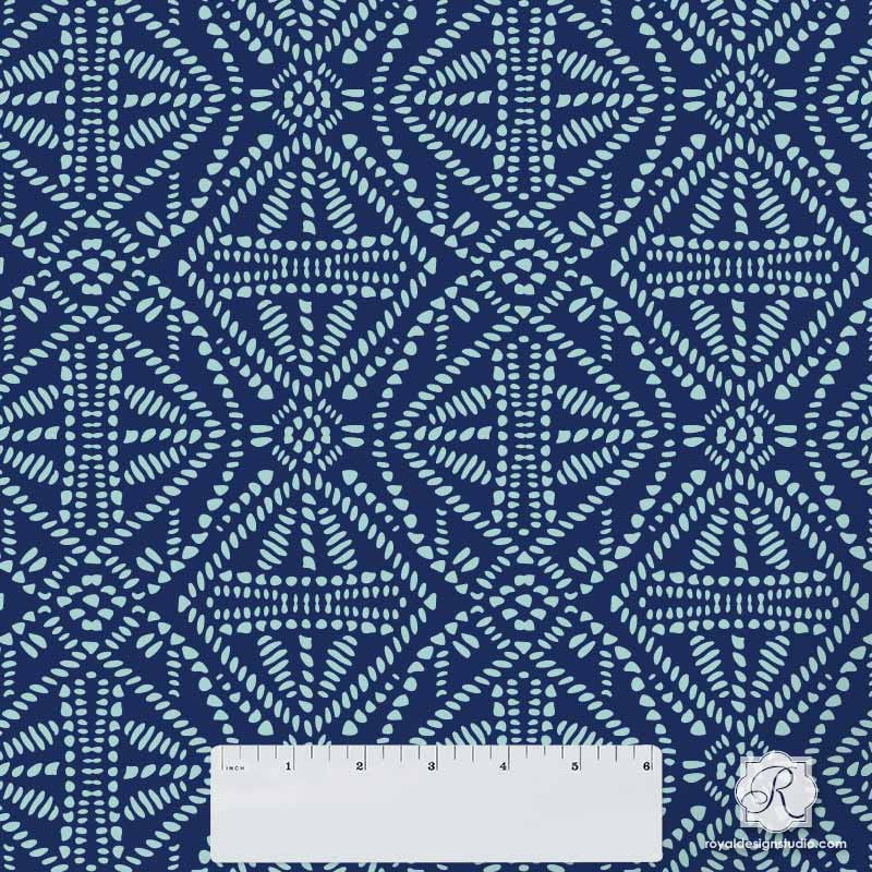 Tribal Batik Allover Craft Stencil - DIY Fabric Painting, Wall Art, and Home Decor Stencil for Scrapbooking, Card Making, and Mixed Media Projects