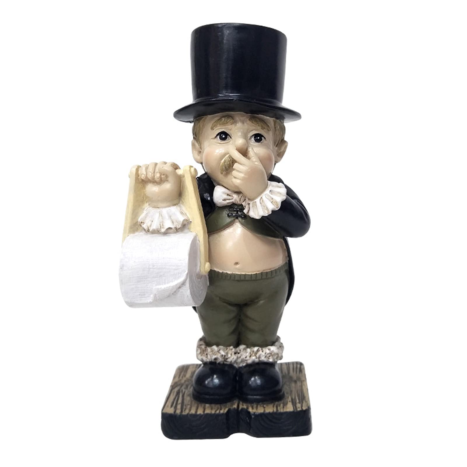 Funny Toilet Butler Statue - Comical Resin Toilet Paper Holder with Intricate Detailing, Stable Bathroom Decor for Home & Office - Perfect Gift for Housewarming & Practical Bathroom Organization