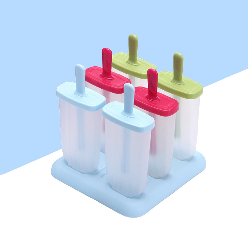 Cabilock 6 Popsicle Molds with Lids - BPA Free Ice Pop Makers for Kids, DIY Homemade Popsicle Kit - Perfect for Summer Treats, Birthday Parties & Family Fun