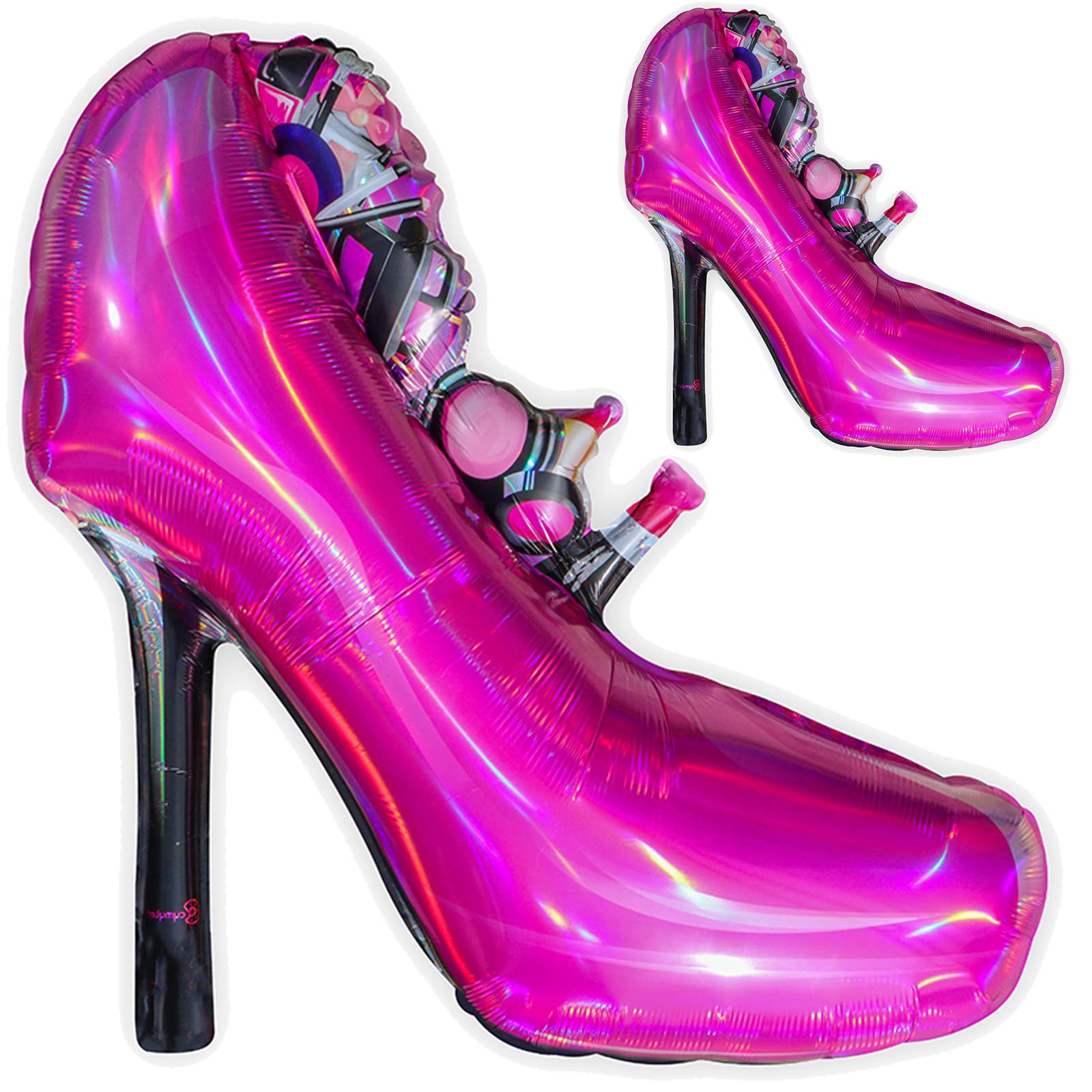 2PCS 32 Inch Red High Heel Foil Balloons for Makeup Party Decorations - Valentine's Day, Spa & Bachelorette Party Supplies - Perfect for Girls Night, Bridal Showers & Birthday Celebrations