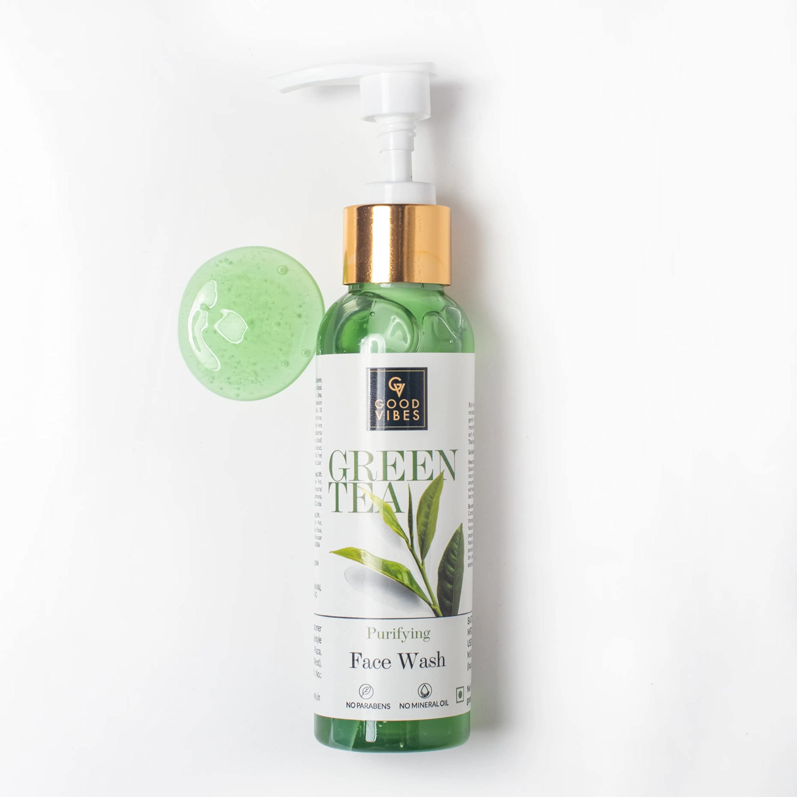 Good Vibes Green Tea Purifying Face Wash 120ml - Acne Prevention, Deep Cleansing & Dirt Removal with Natural Antioxidants - Paraben & Mineral Oil Free for All Skin Types - Perfect for Daily Skincare Routine & Acne-Prone Skin