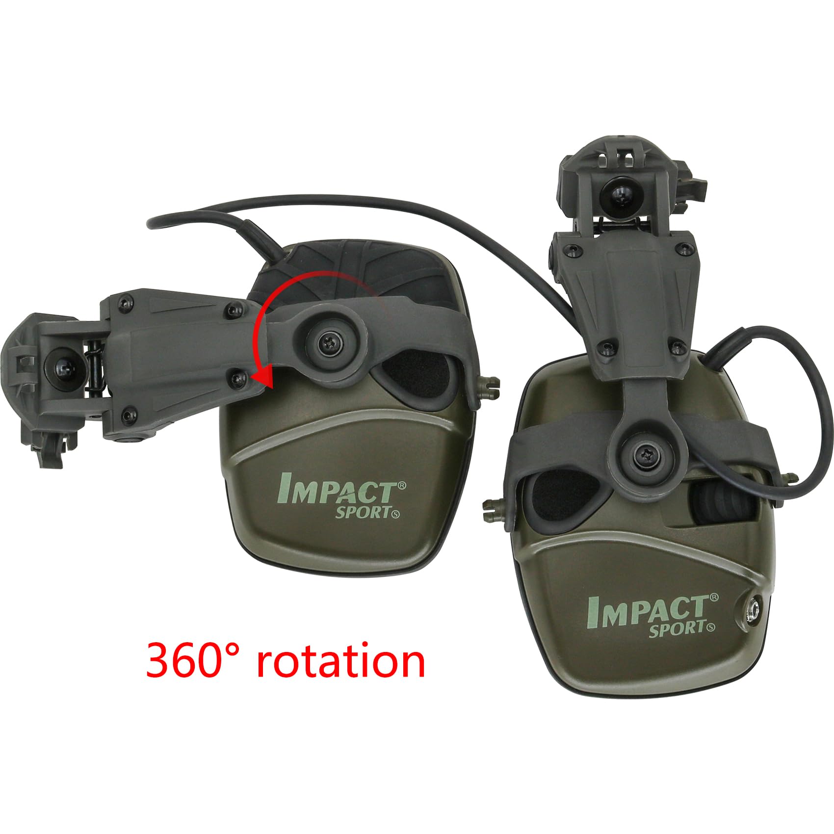 Tactical Helmet ARC Rail Adapter for Howard Leight Impact Sport Earmuffs - Helmet Mount for Shooting Ear Protection - Perfect for Airsoft, Hunting & Range Training