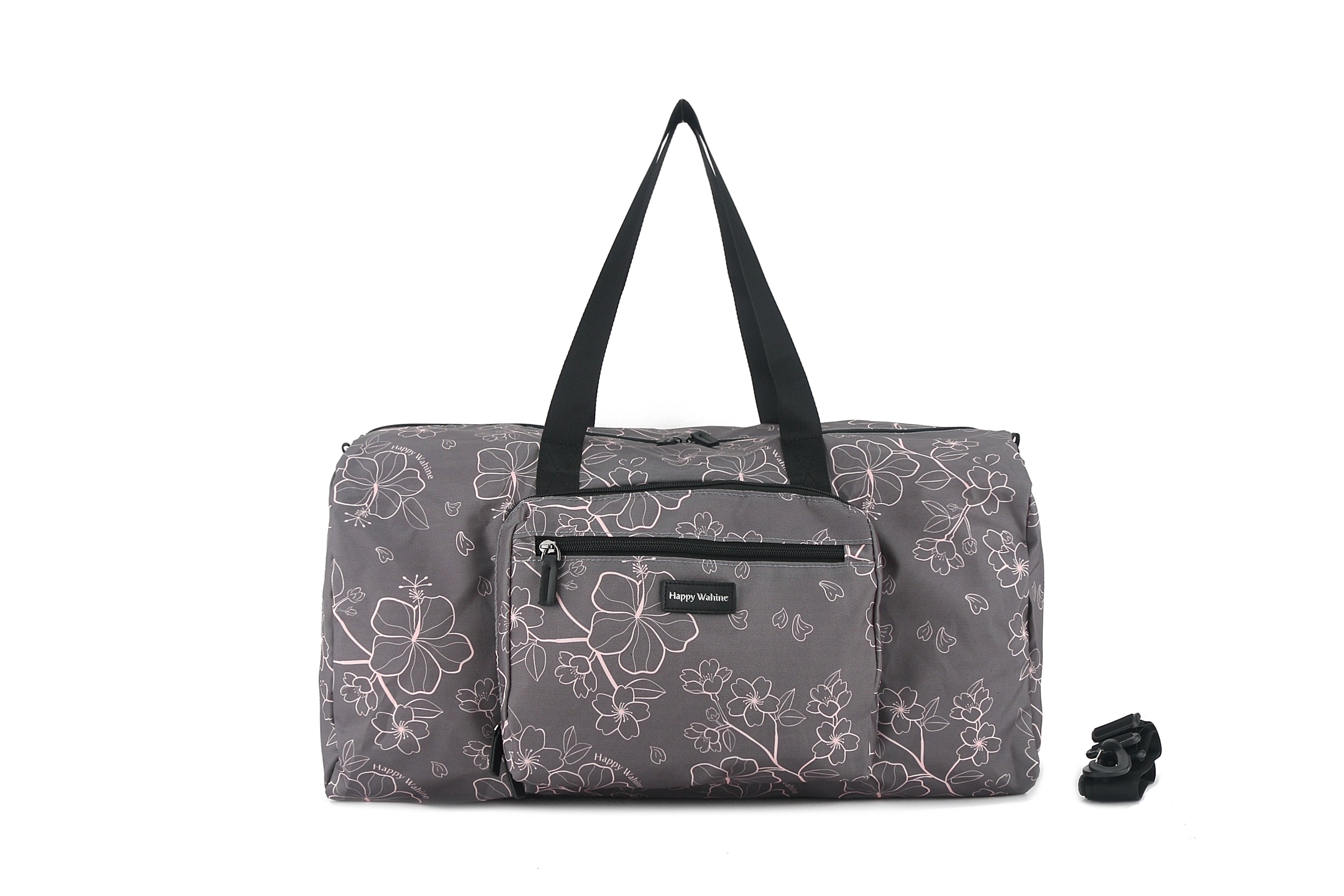 Premium Stephanie Sakura Grey Duffle Bag - Waterproof Travel Duffel for Gym, Weekend Trips & Outdoor Adventures