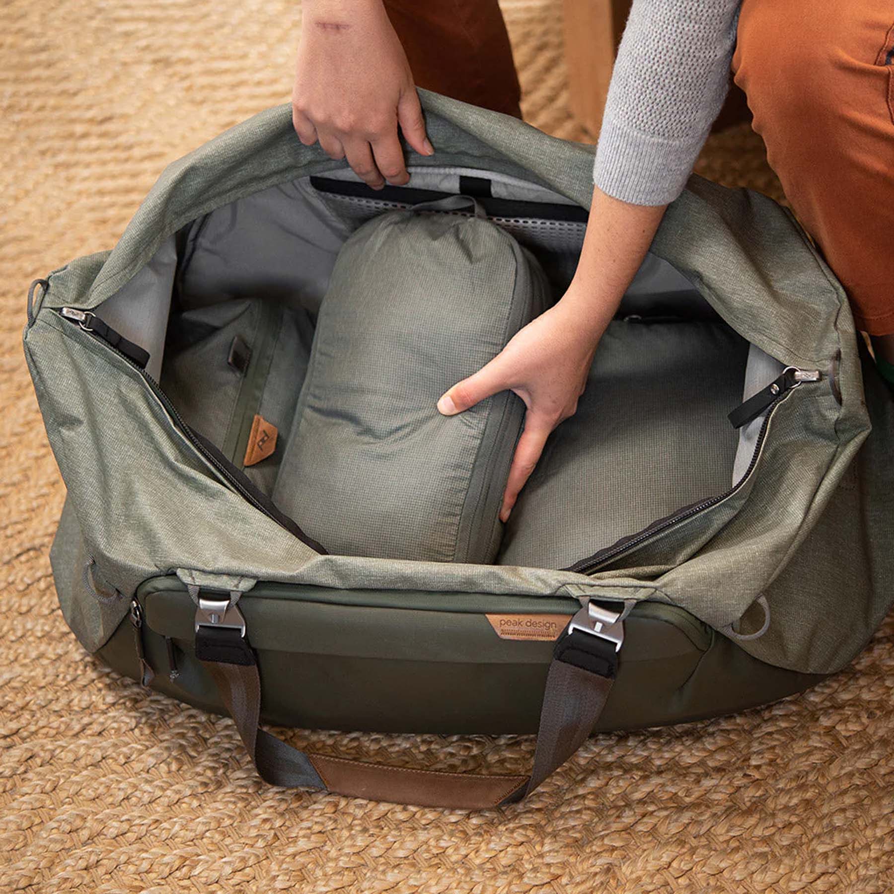 Peak Design 65L Travel Duffel Bag - Waterproof Carry-On Duffel for Air Travel, Camping & Outdoor Adventures | Durable & Lightweight Gear for Men & Women