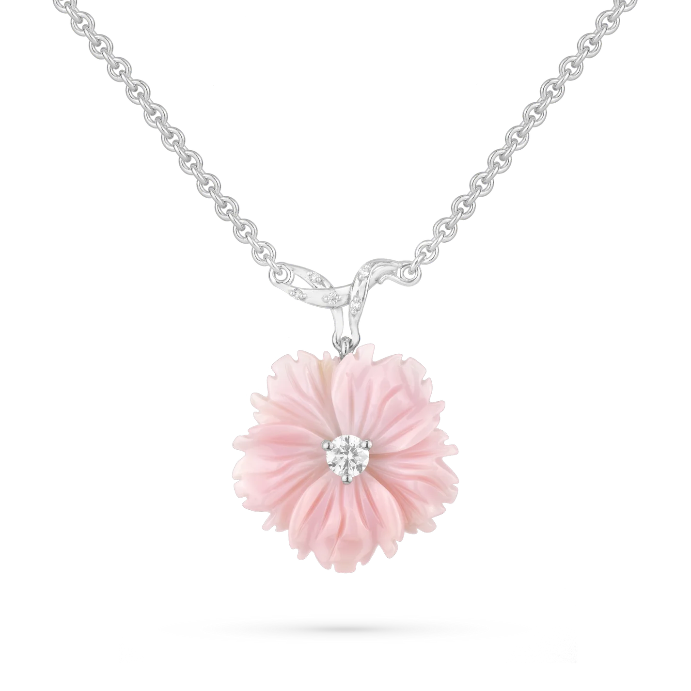Paul Morelli Conch Flower Pendant Necklace with Diamond - Elegant 18K Gold Shell Jewelry for Women | Perfect for Weddings, Anniversaries & Special Occasions