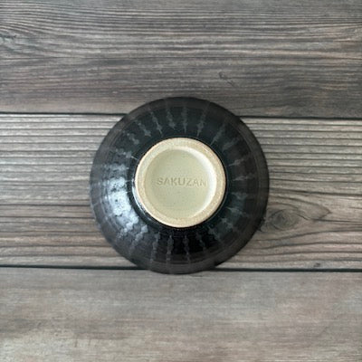 Premium SAKUZAN Japanese Rice Bowl - Kuro Tokusa Design, Authentic Handcrafted Ceramic Donburi for Sushi, Ramen & Asian Cuisine | Perfect for Home Dining & Restaurant Use