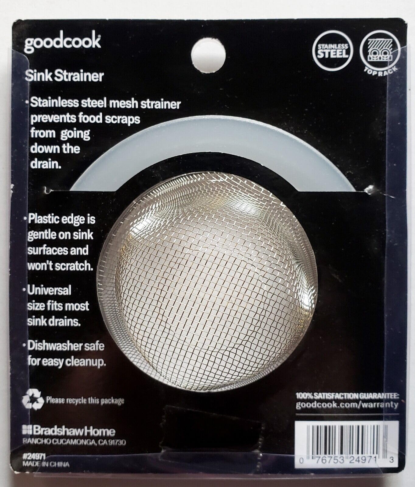 Bradshaw International 24971 Stainless Steel Mesh Sink Strainer - Durable Kitchen Drain Filter for Easy Food Scraps Removal | Perfect for Home & Restaurant Use
