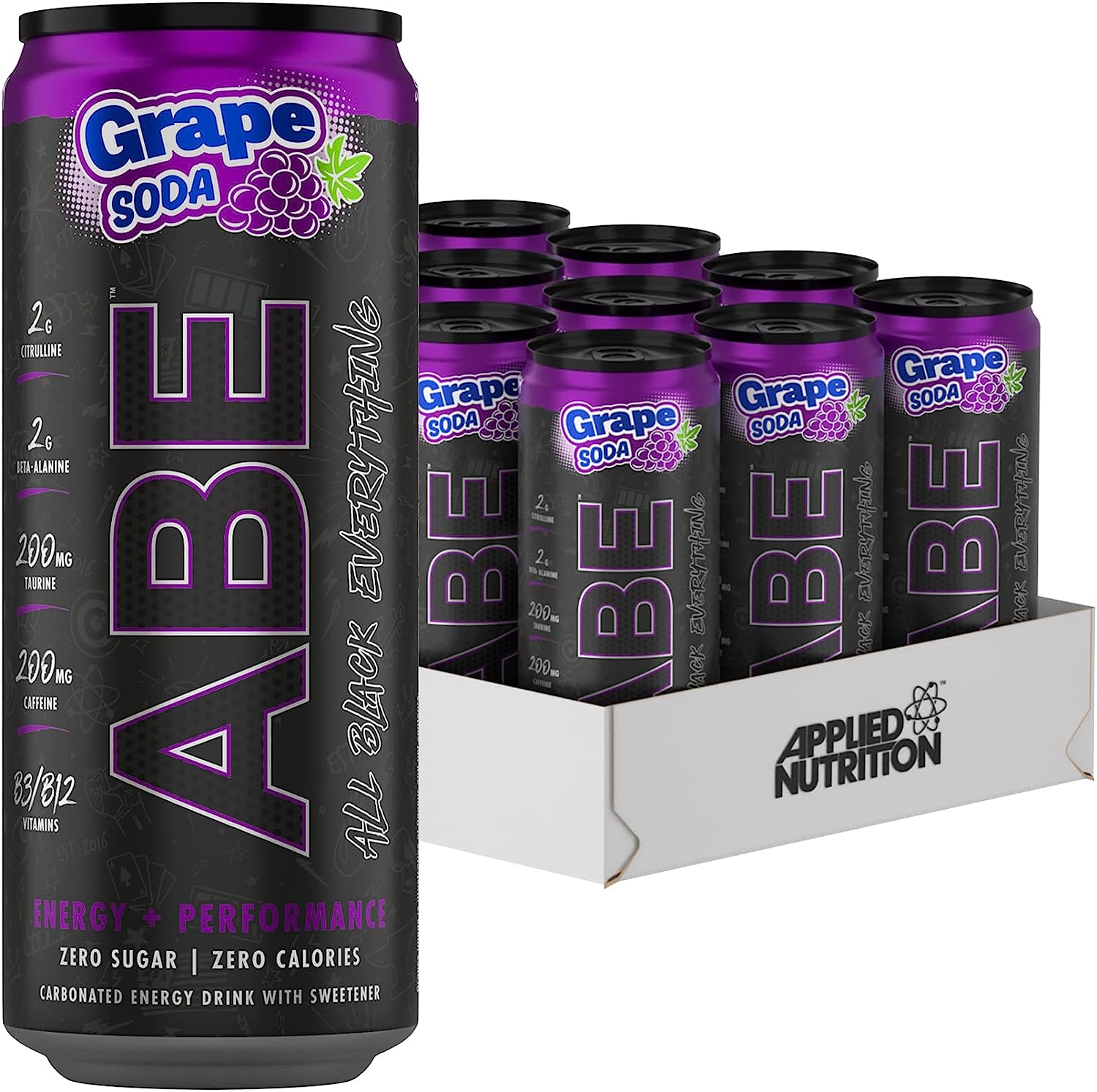 Applied Nutrition ABE Pre Workout Energy Drink - 12 Pack (330ml Cans) | Boost Performance for Gym, Running & Fitness Training