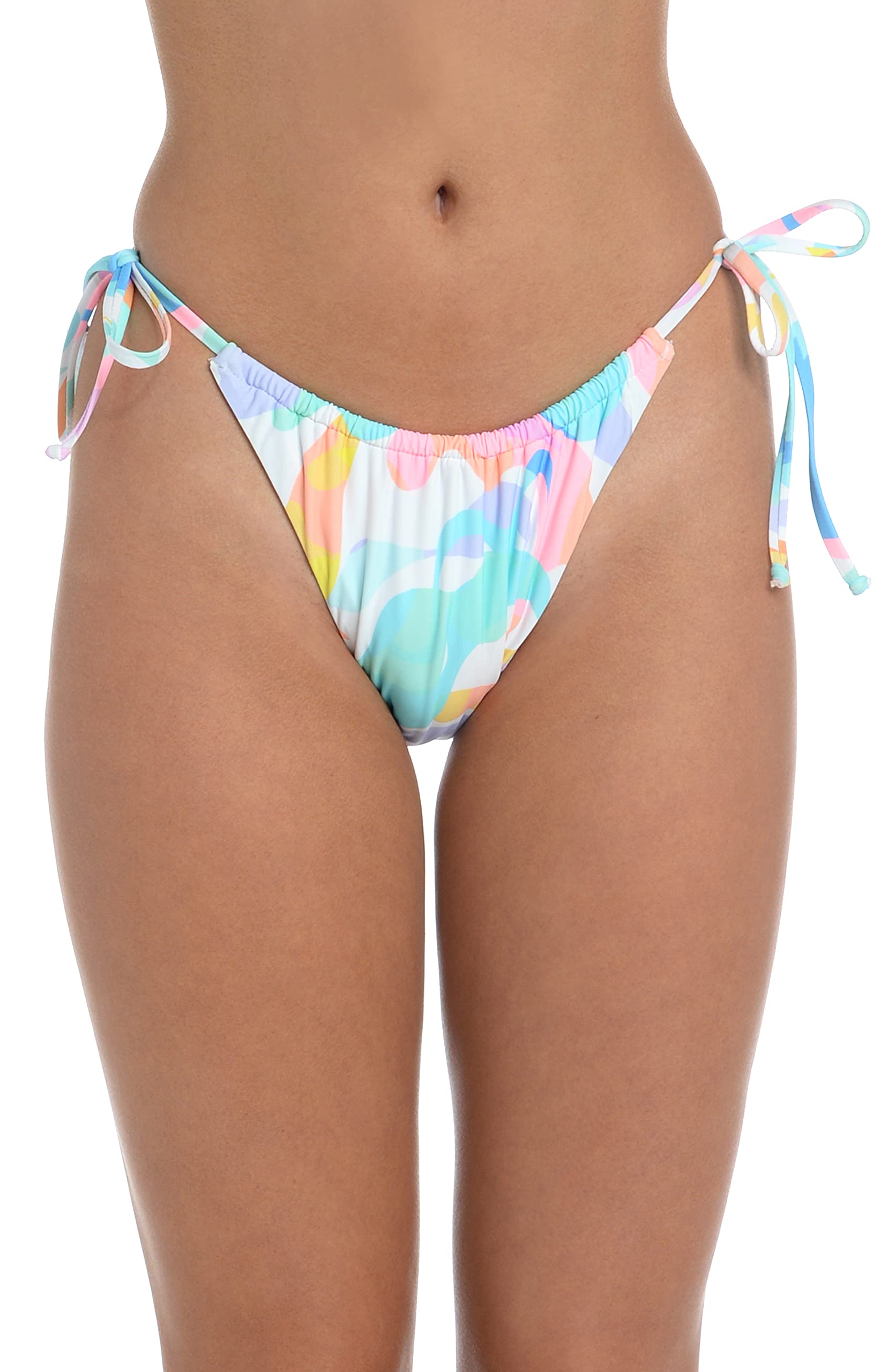 Hobie Women's Side Tie Tanga Bikini Bottom - High Waist Swimwear for Beach & Pool - Perfect for Summer Vacations, Surfing & Sunbathing