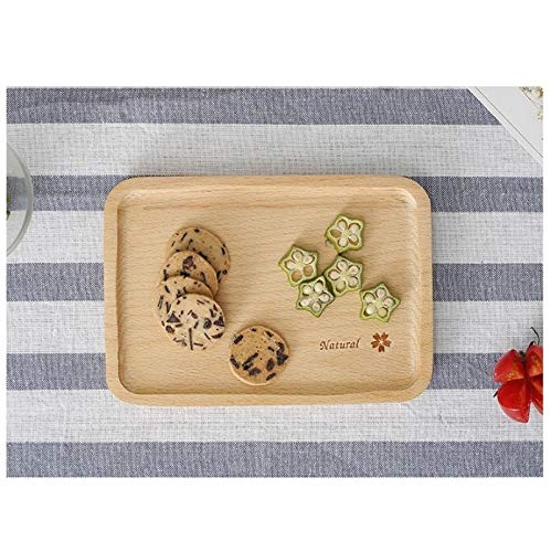 Natural Wooden Square Plates for Dinner, Salad, Dessert & Fruit - 6 Inch Unpainted Wood Tray for Breakfast, Restaurant, Family & Party Use - Eco-Friendly Dining & Serving Plates for Students & Home Use