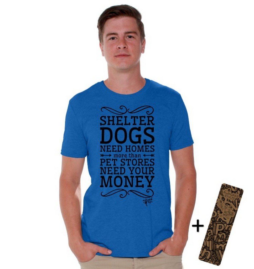 Awkwardstyles Shelter Dogs Need Homes T-Shirt - Black Quote Tee with Free Bookmark | Adopt Don't Shop Awareness Apparel for Dog Lovers & Animal Rescue Supporters