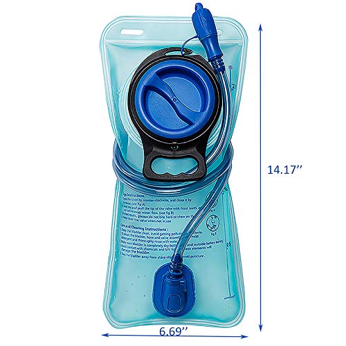2L Leak Proof Outdoor Hydration Bladder - Lightweight Water Reservoir for Hiking, Cycling, Camping & Backpacking Adventures