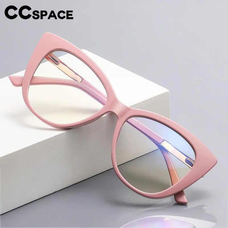 CCspace Women's Full Rim Cat Eye Titanium Reading Glasses TR90 - Lightweight +1.00 to +3.50 Magnification for Reading, Computer Work & Close-Up Tasks - Fashionable Eyewear for Office, Home & Daily Use