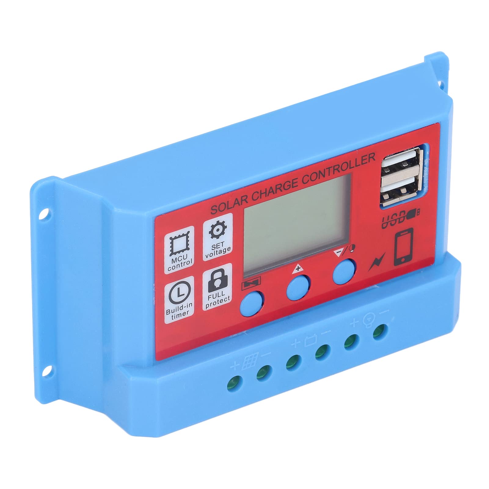 Omabeta 10A PWM Solar Charge Controller for 12V/24V Batteries - Waterproof & Easy Install Photovoltaic Regulator for Solar Panels, Lights, Ventilation Systems - Perfect for Off-Grid, RV, Marine & Home Solar Power