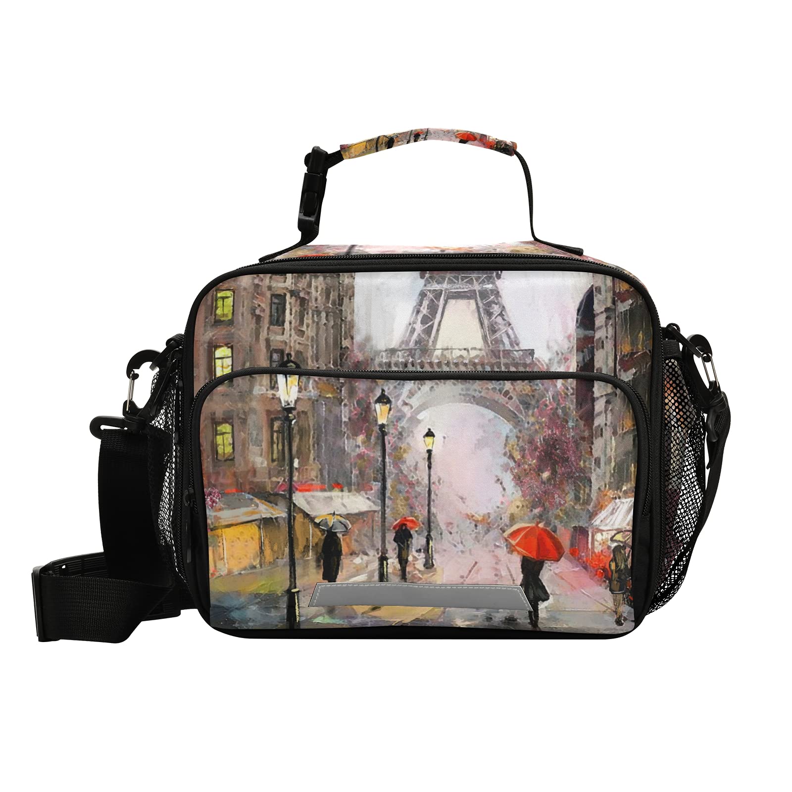 Insulated Lunch Bag for Women & Men - Reusable Cooler Bag with Shoulder Strap for Work, School, Picnic & Outdoor Activities | Paris Street Style Lunchbox