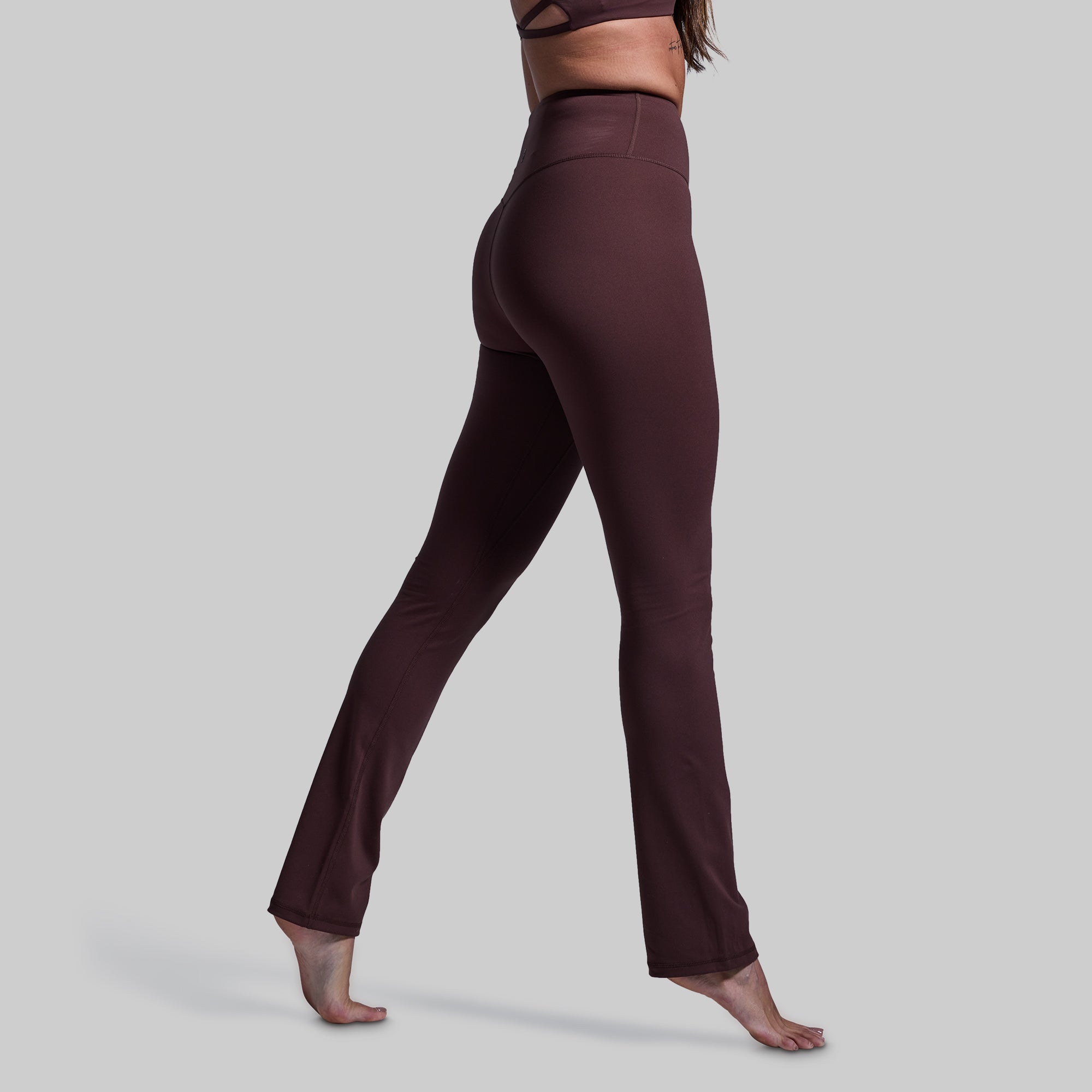 High Waisted Yoga Pants for Women - Straight Leg Workout Pants with 4-Way Stretch (French Roast) - Perfect for Yoga, Gym, Lounge & Everyday Wear