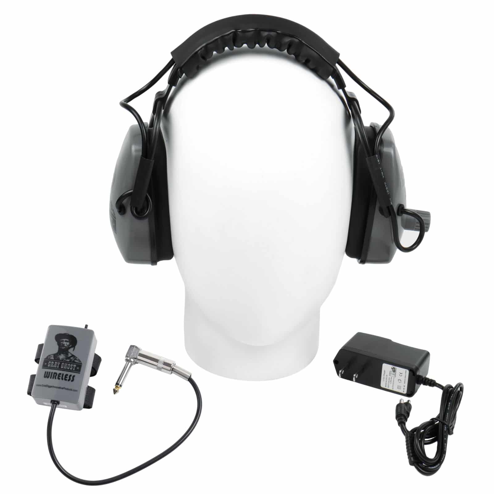 DetectorPro Gray Ghost Platinum Series Wireless Headphones - Compatible with Minelab Manticore & Equinox Metal Detectors - Perfect for Treasure Hunting, Beach Metal Detecting & Outdoor Adventures