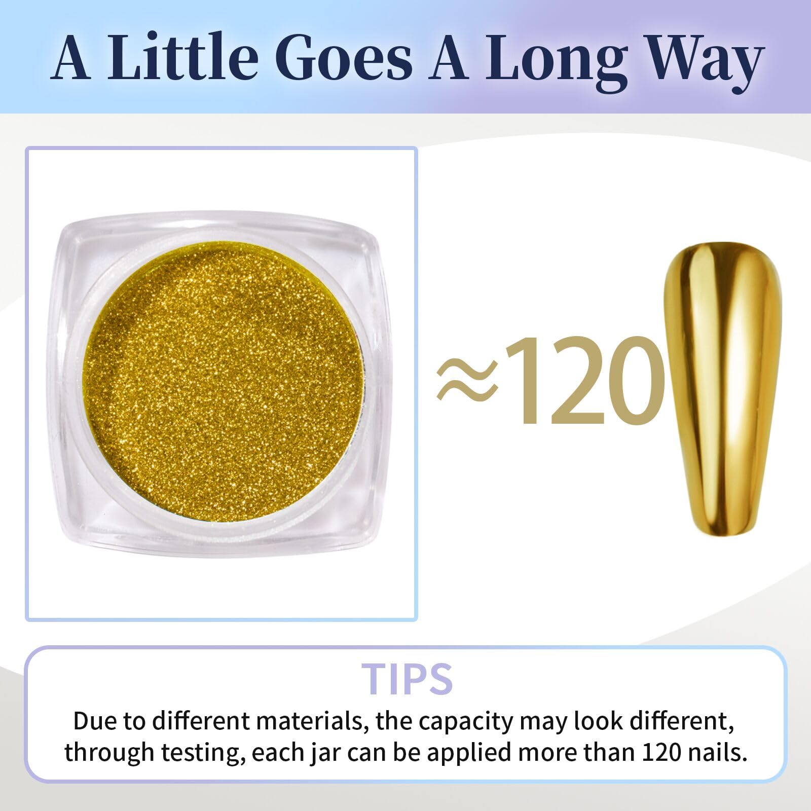 PrettyDiva Gold Chrome Nail Powder - Mirror Metallic Nail Pigment for DIY Nail Art & Manicure | Perfect for Salon, Home Nail Decoration & Professional Nail Design