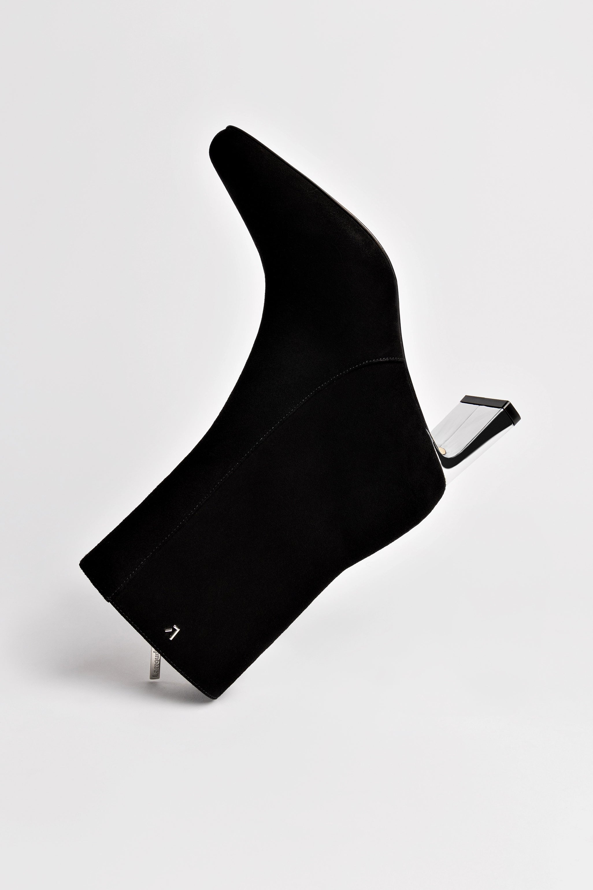 Alexis Bootie - Black Suede Women's Ankle Boots with Silver Heel for Casual Outfits, Parties & Night Out